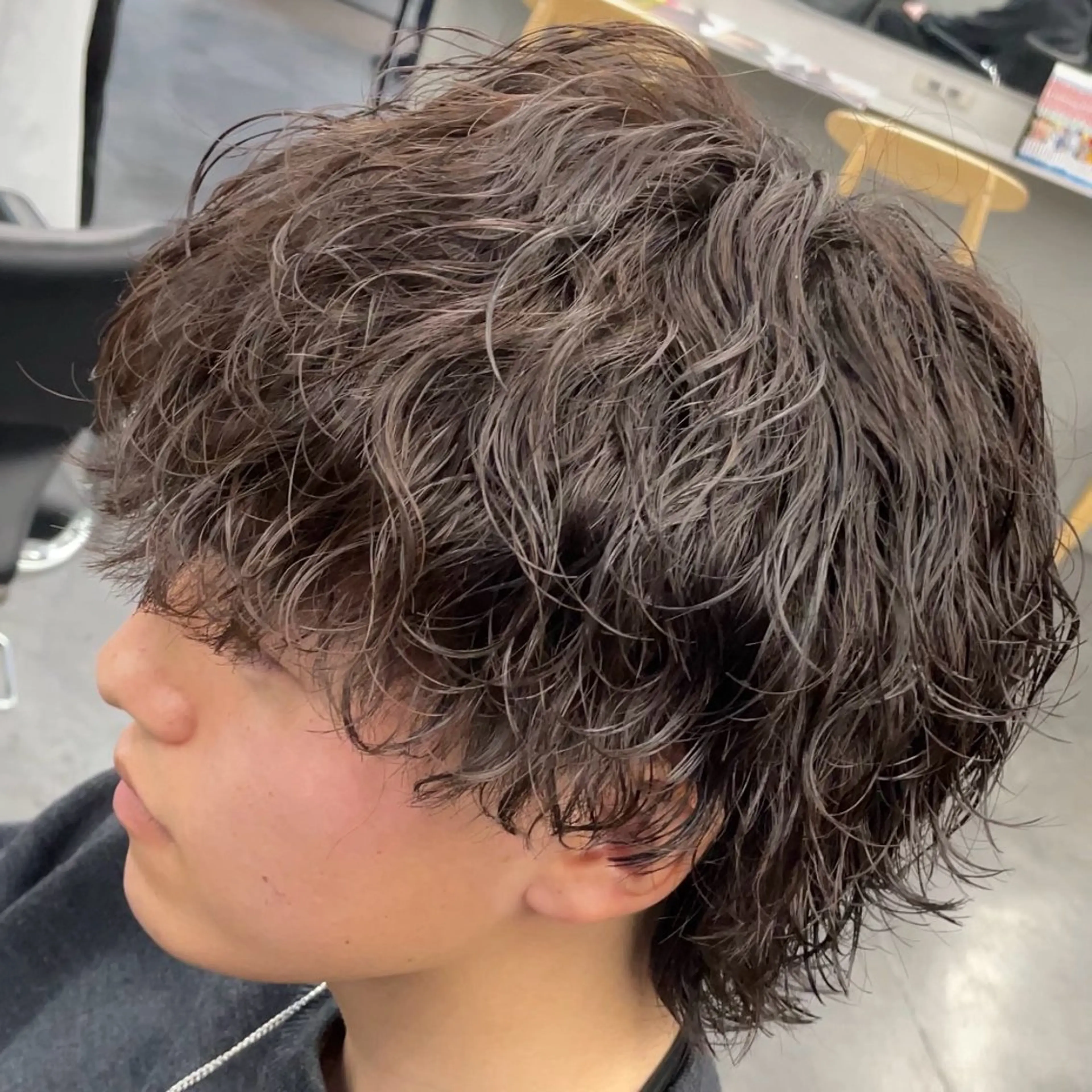 セミロング パーマ ヘアアレンジ メンズ fifth 石川 凪のヘアスタイル