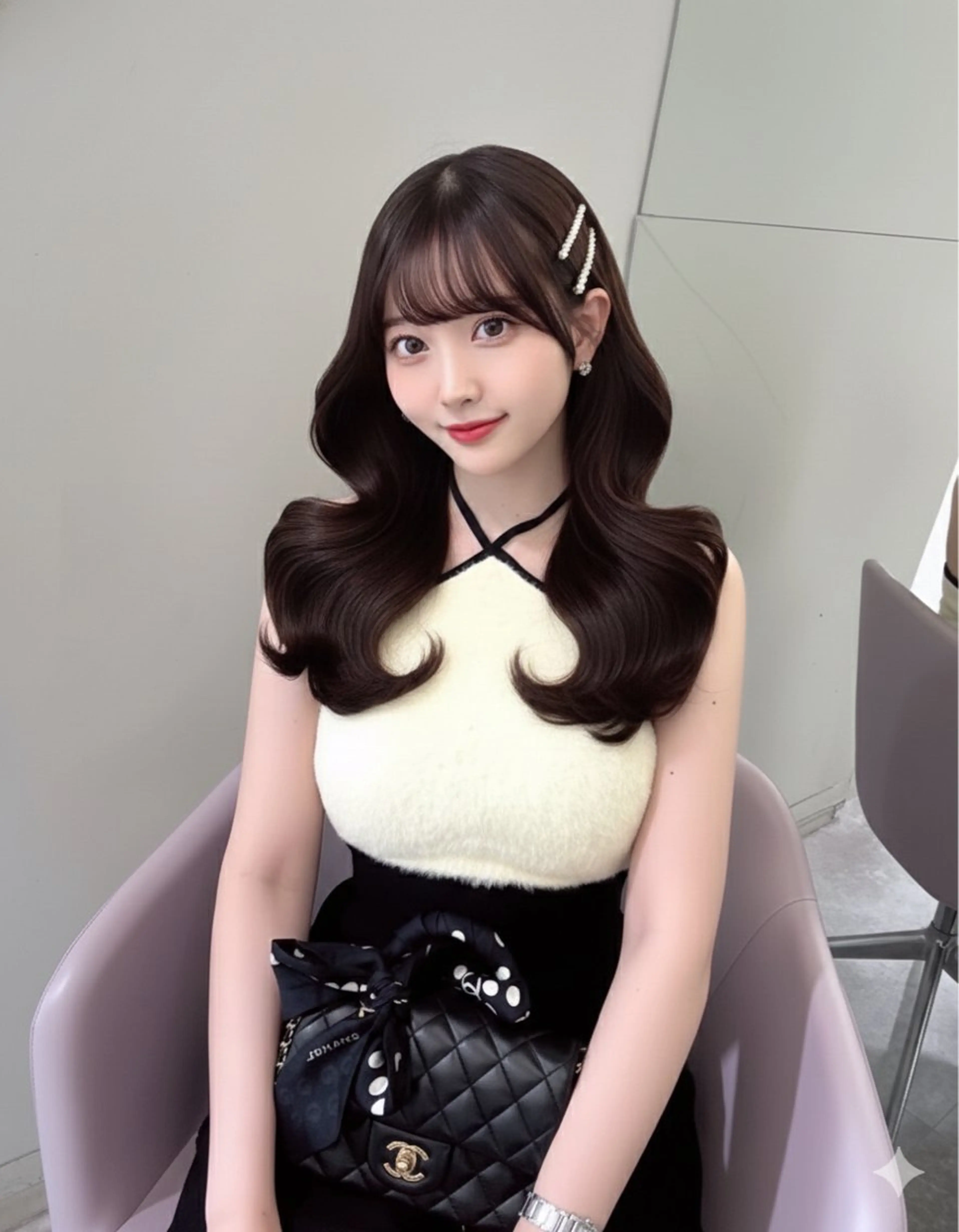 ロング カラー カット ヘアカラー トリートメント レイヤー/髪質改善 /透け感カラー/艶髪のヘアスタイル