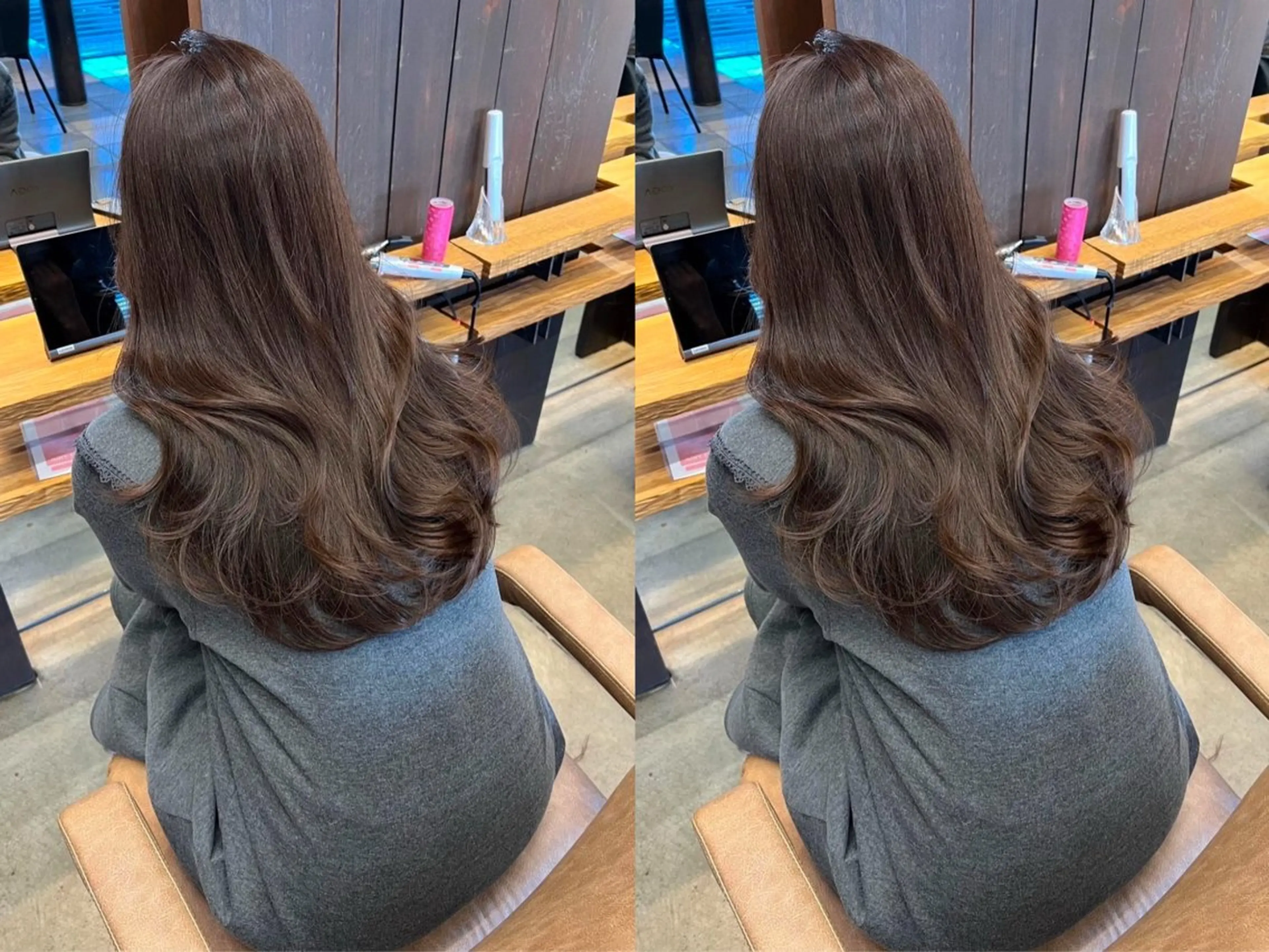 カラー ゆらんちょ/ブリーチ 無w/縮毛矯正/暖色のヘアスタイル