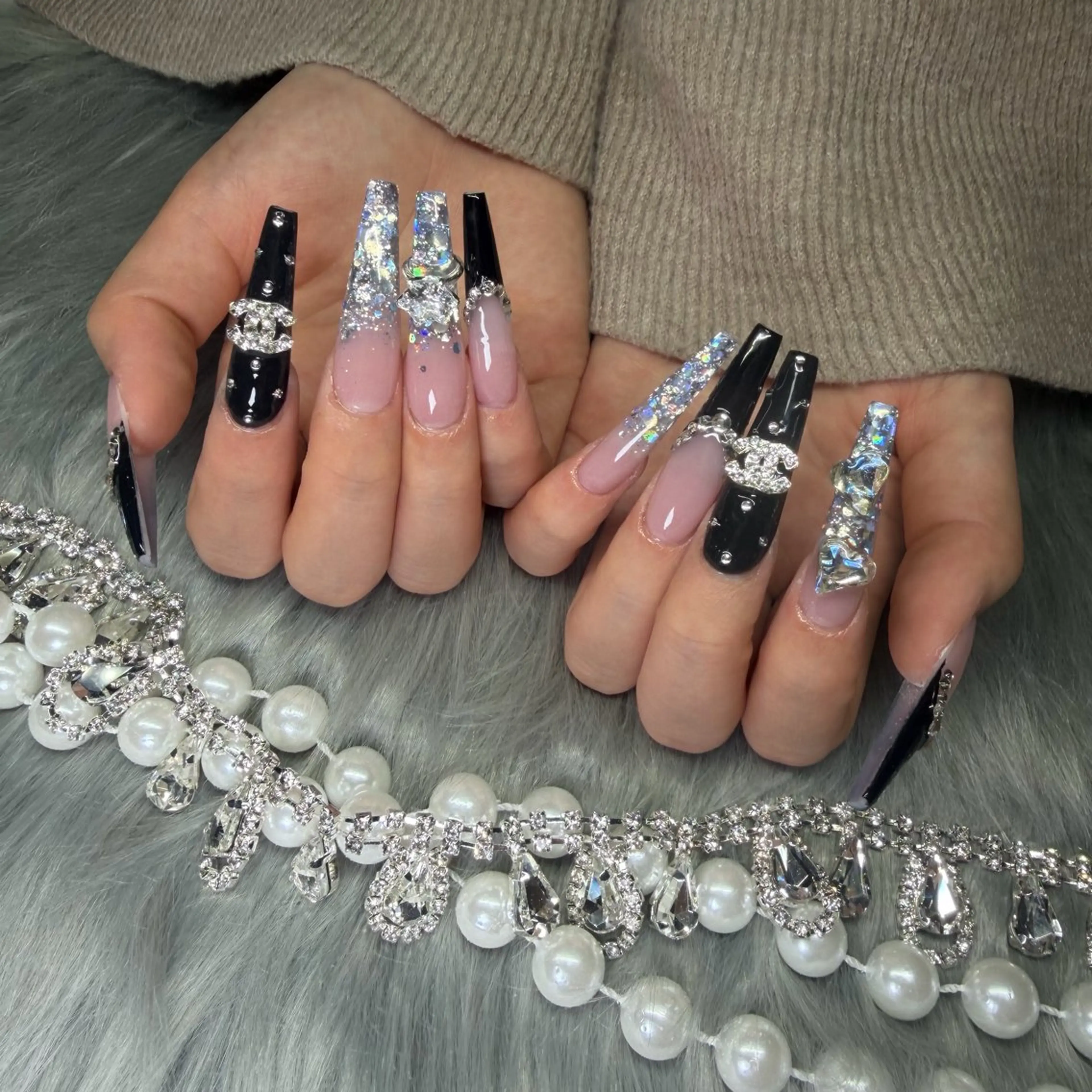 ネイル フレンチネイル ジェルネイル 韓国ネイル ロングネイル マグネットネイル ハンドネイル Nail Salon Growのネイルデザイン