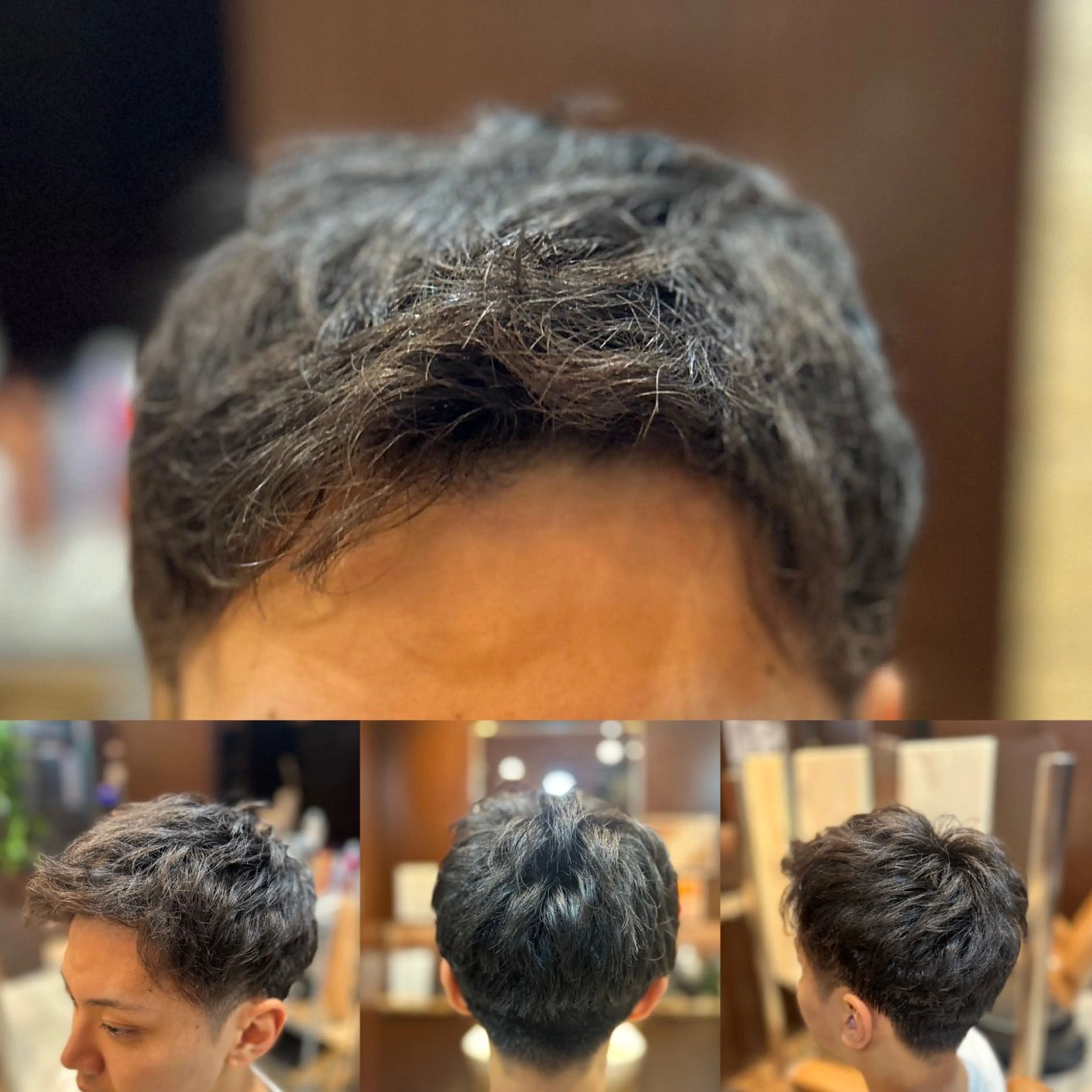 ショート パーマ メンズ 根尾 海咲のヘアスタイル