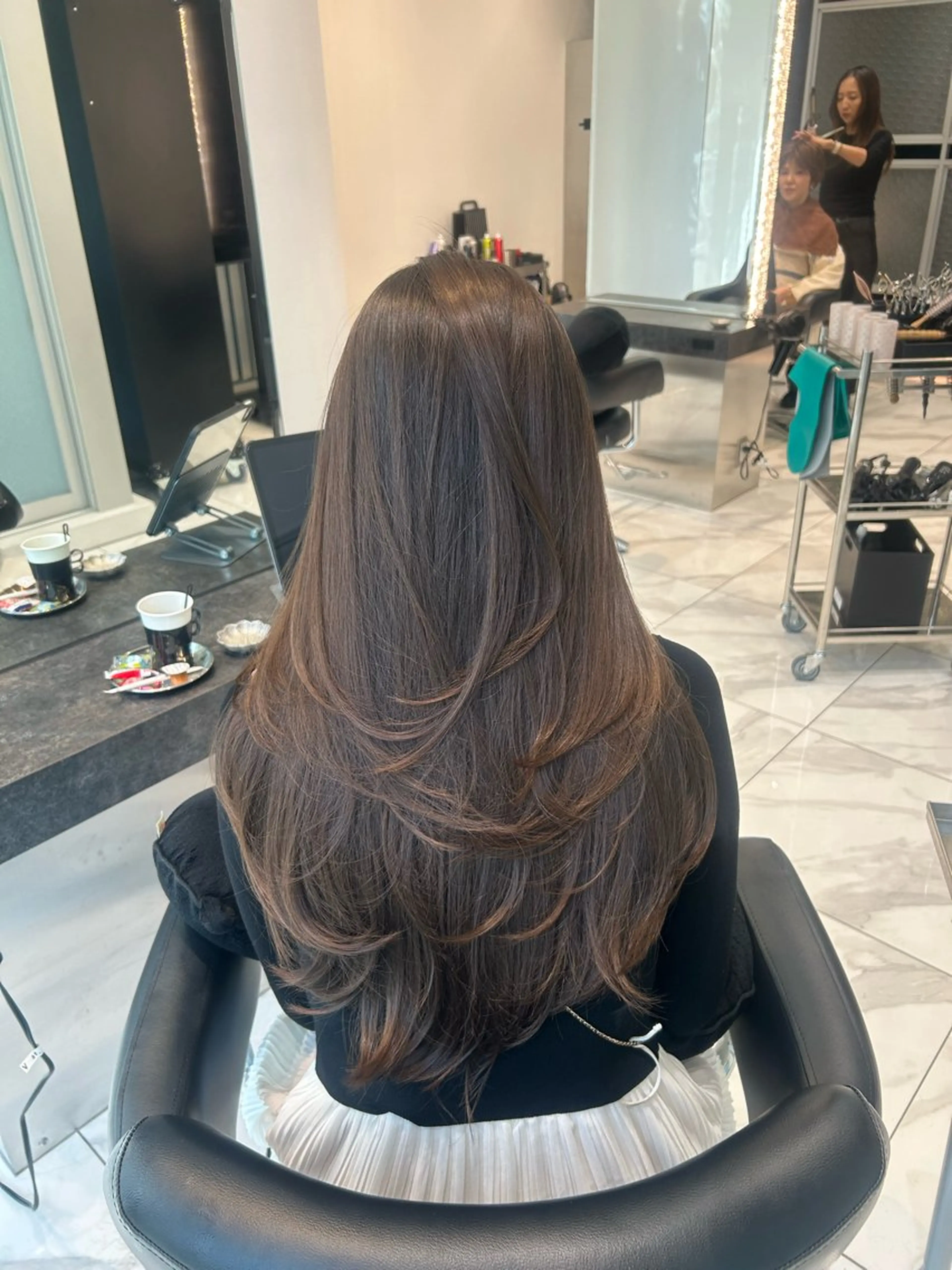 ロング カット ヘアカラー 縮毛矯正 トリートメント 銀座/韓国ヘア🤍 レイヤーAYUMIのヘアスタイル