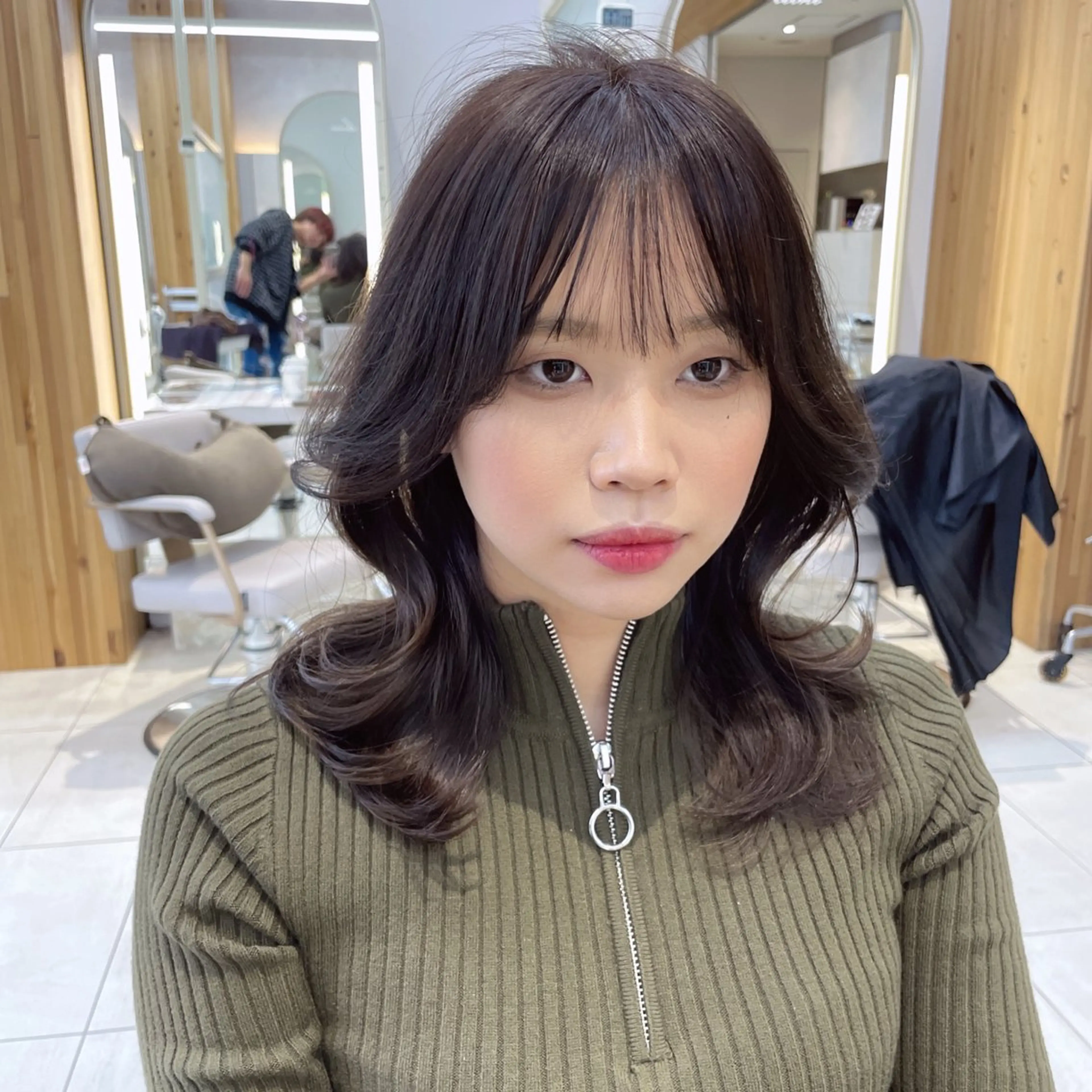 ミディアム レイヤー/顔周り /韓国ヘア/TAKUのヘアスタイル