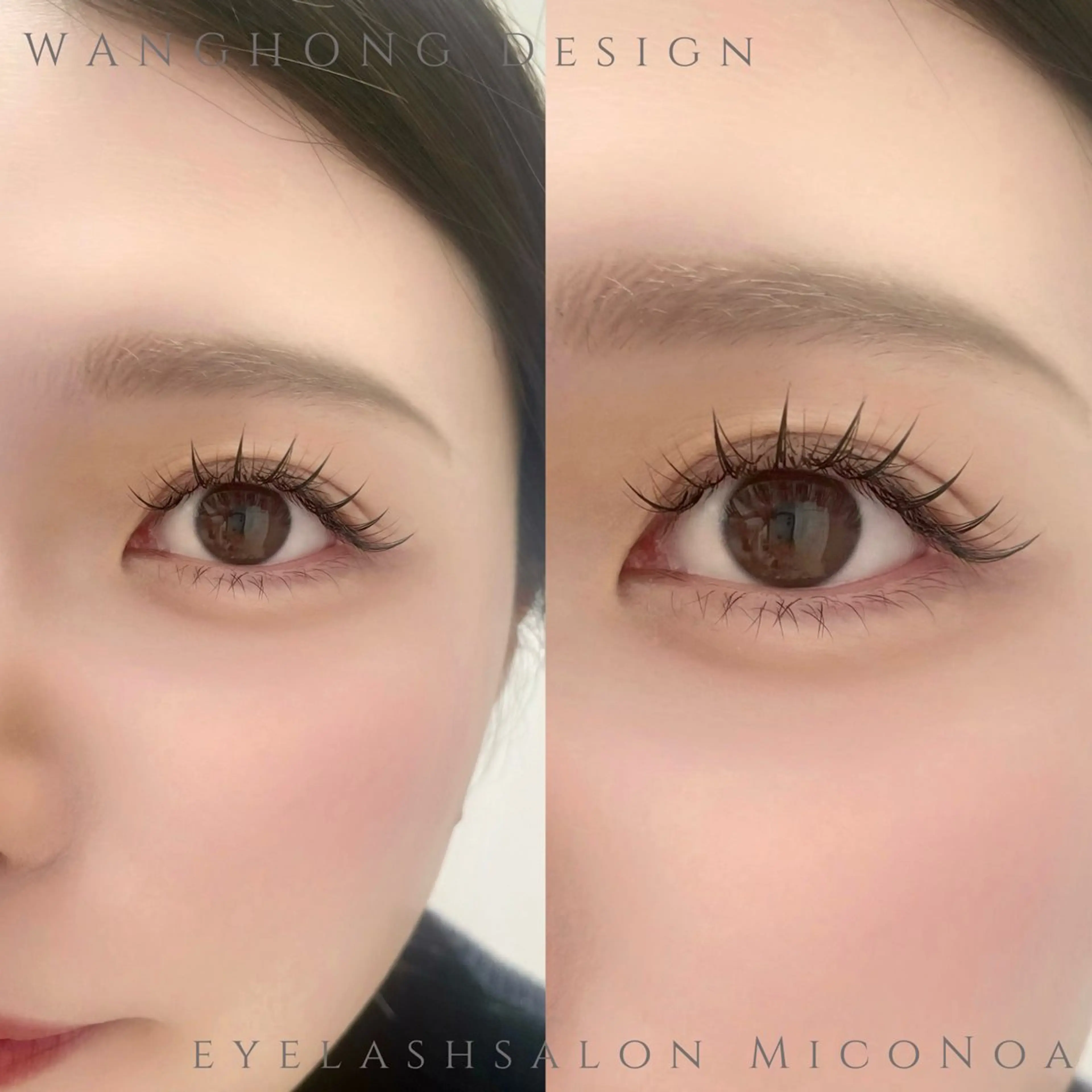 【人気No.3／韓国トレンド】ご新規様オフ無料｜ワンホン(網紅)マツエク 120本透明感​〜​束感 自由デザインの写真