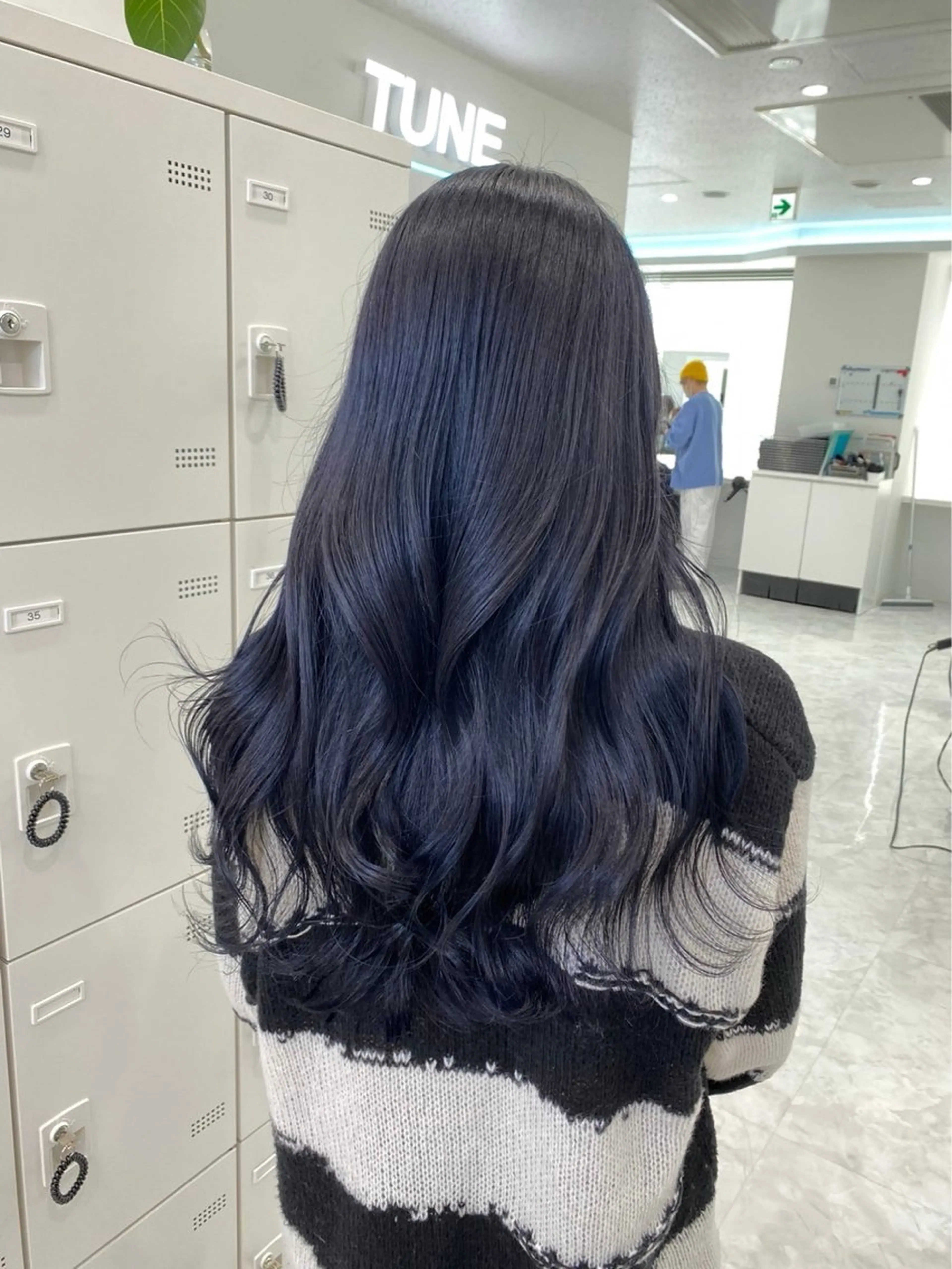 ロング カラー 黒髪 ブルーカラー ブルーブラック カット ヘアカラー トリートメント 天神/美髪カラー /矯正/kaitoのヘアスタイル