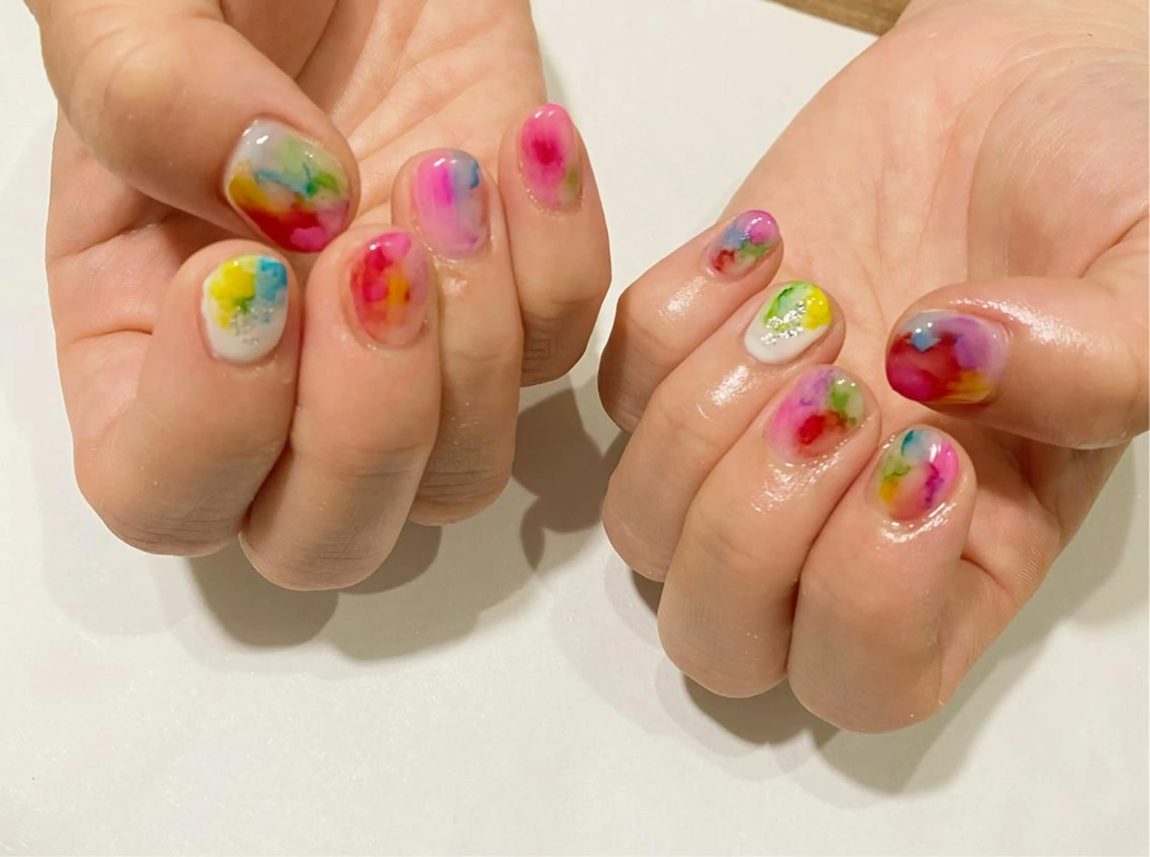 ショート カラー ネイル Nailsalon Calmeのネイルデザイン