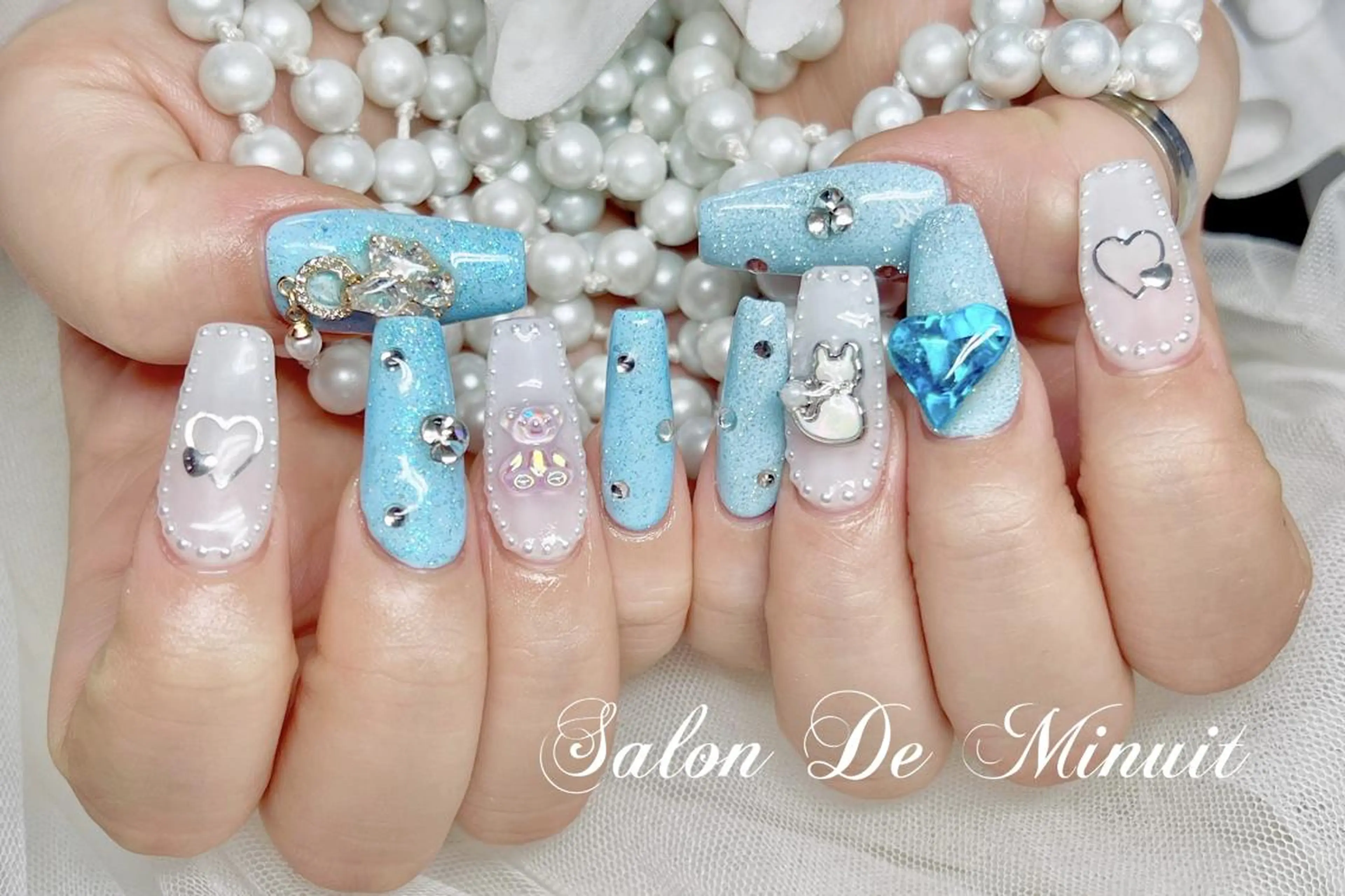 🍹ハンド🍻チップ長さだし+持ち込みデザイン(🍓🍒デザイン、パーツ10本Ok)13980の写真