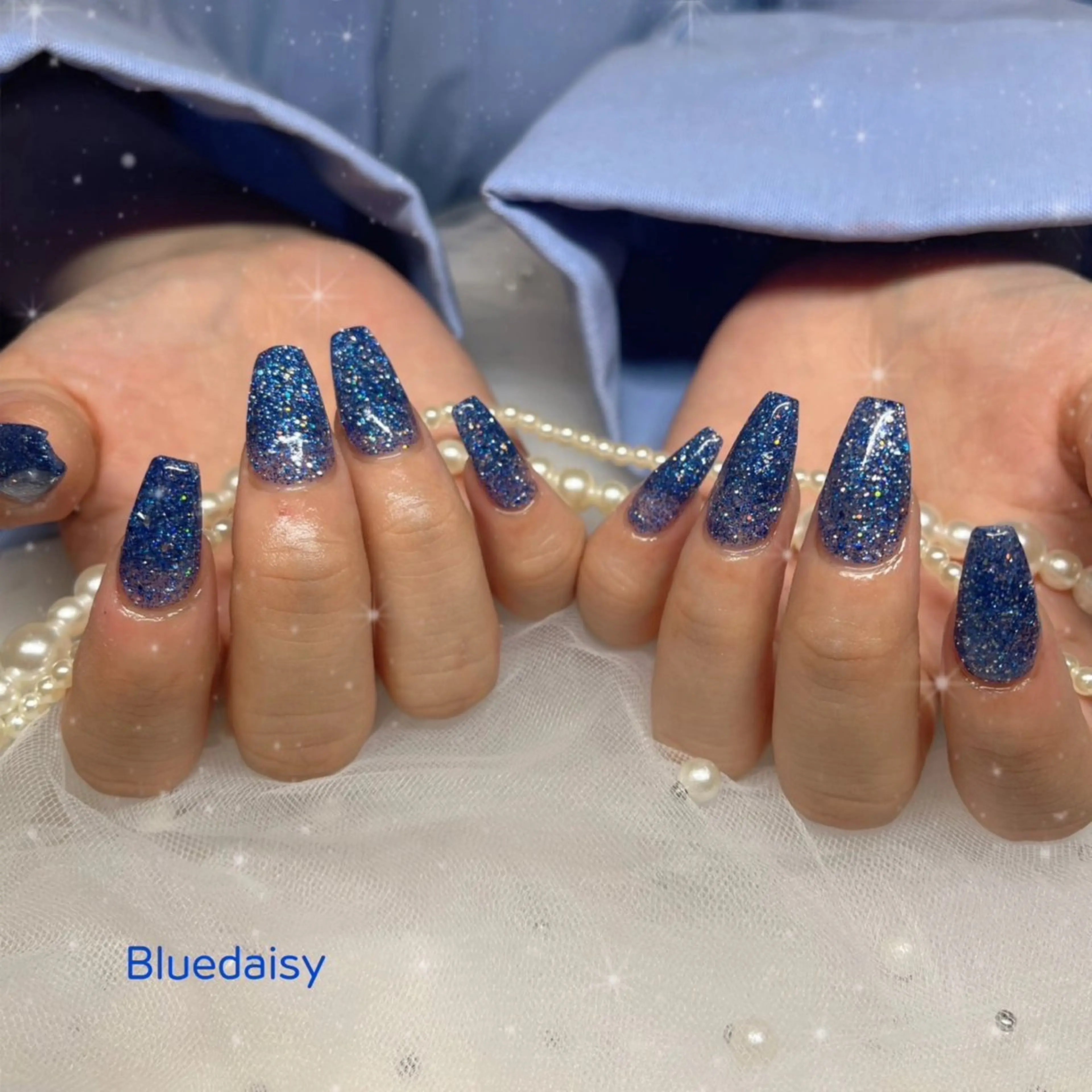 ネイル ハンドネイル Blue daisy 栄本店のネイルデザイン