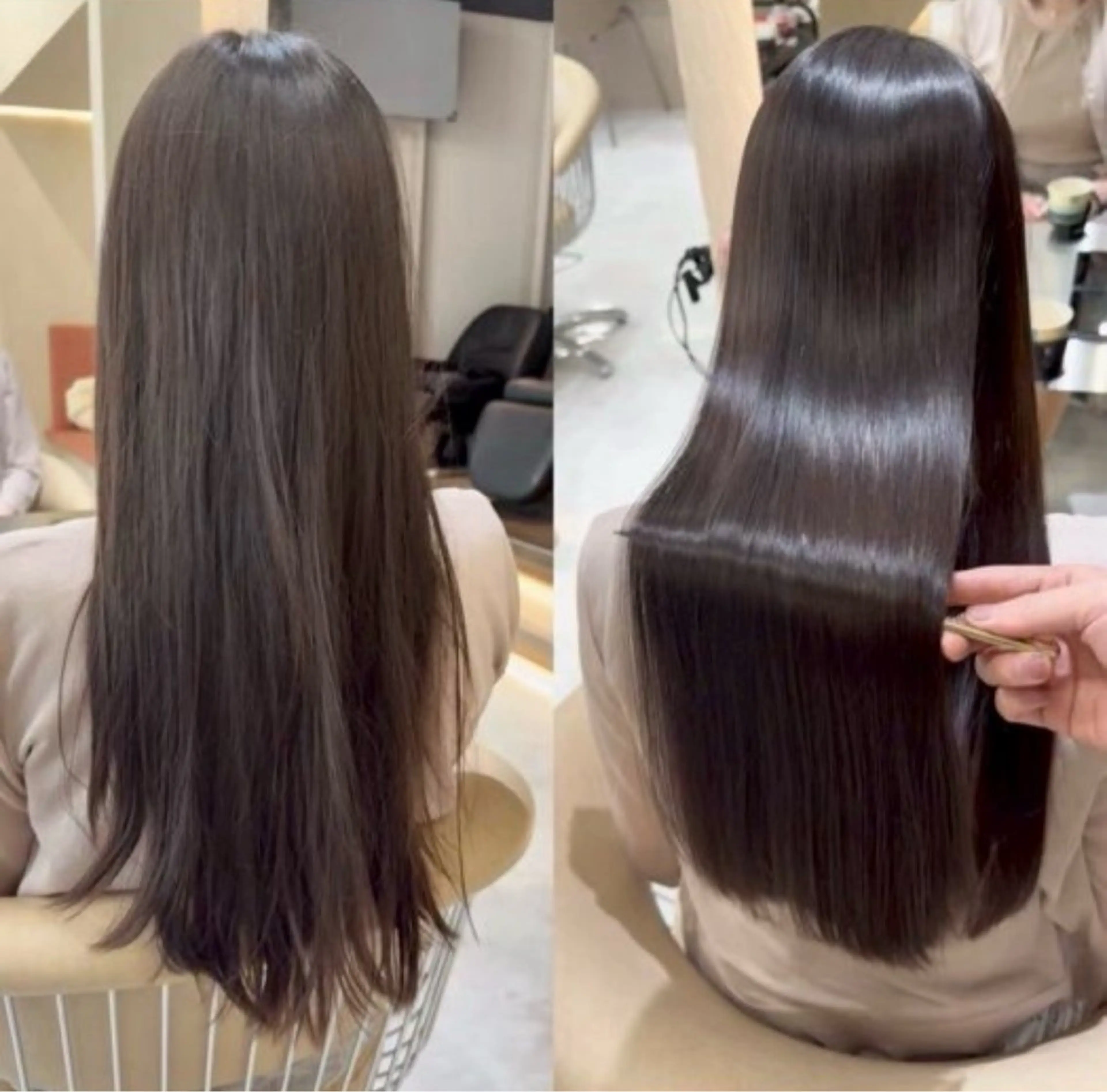 ロング カラー 縮毛矯正 トリートメント 鈴音/reine 水光美髪ケア💎✨️のヘアスタイル