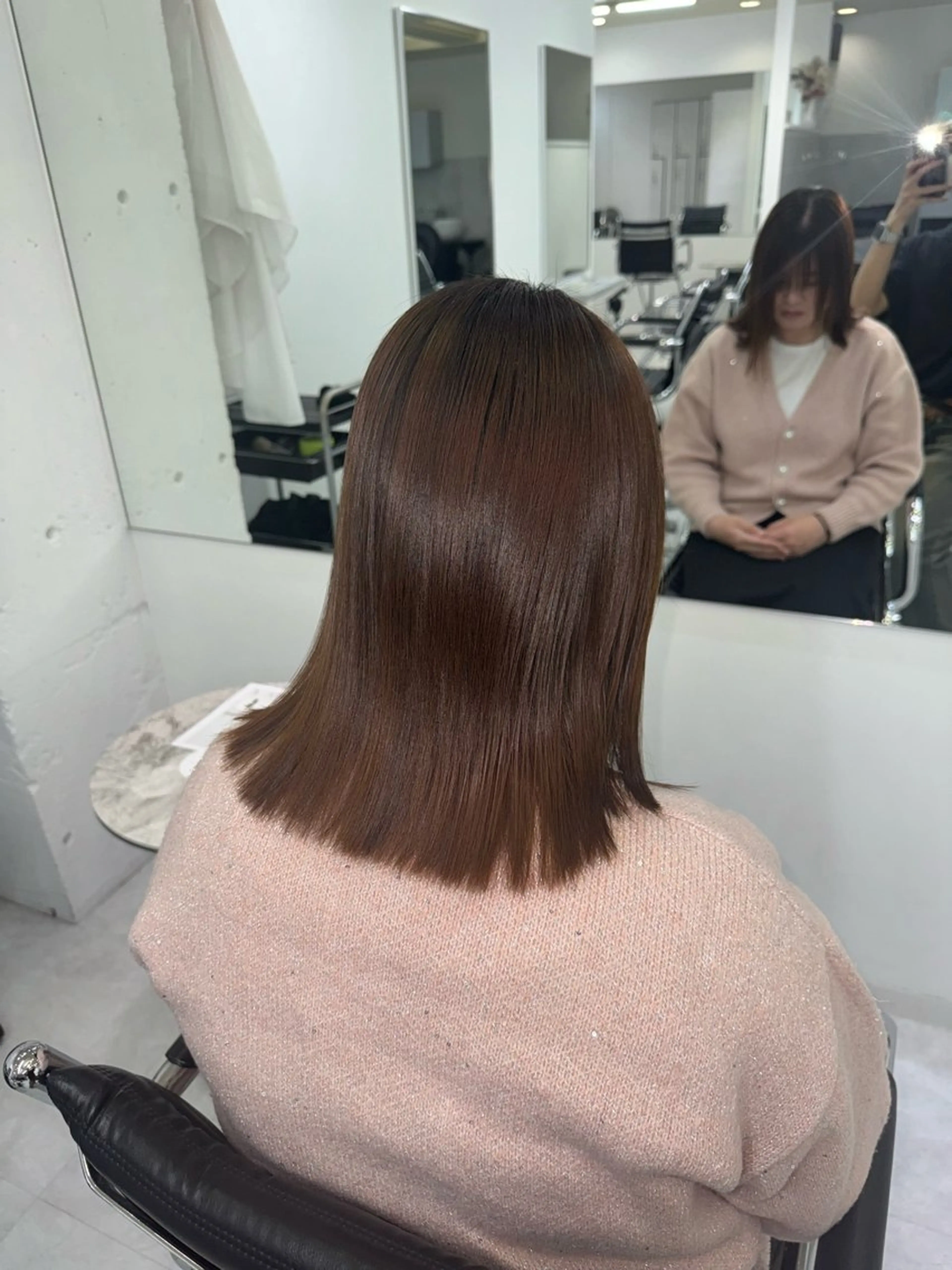 ミディアム 縮毛矯正 赤み消しカラー✨ /YUYAのヘアスタイル