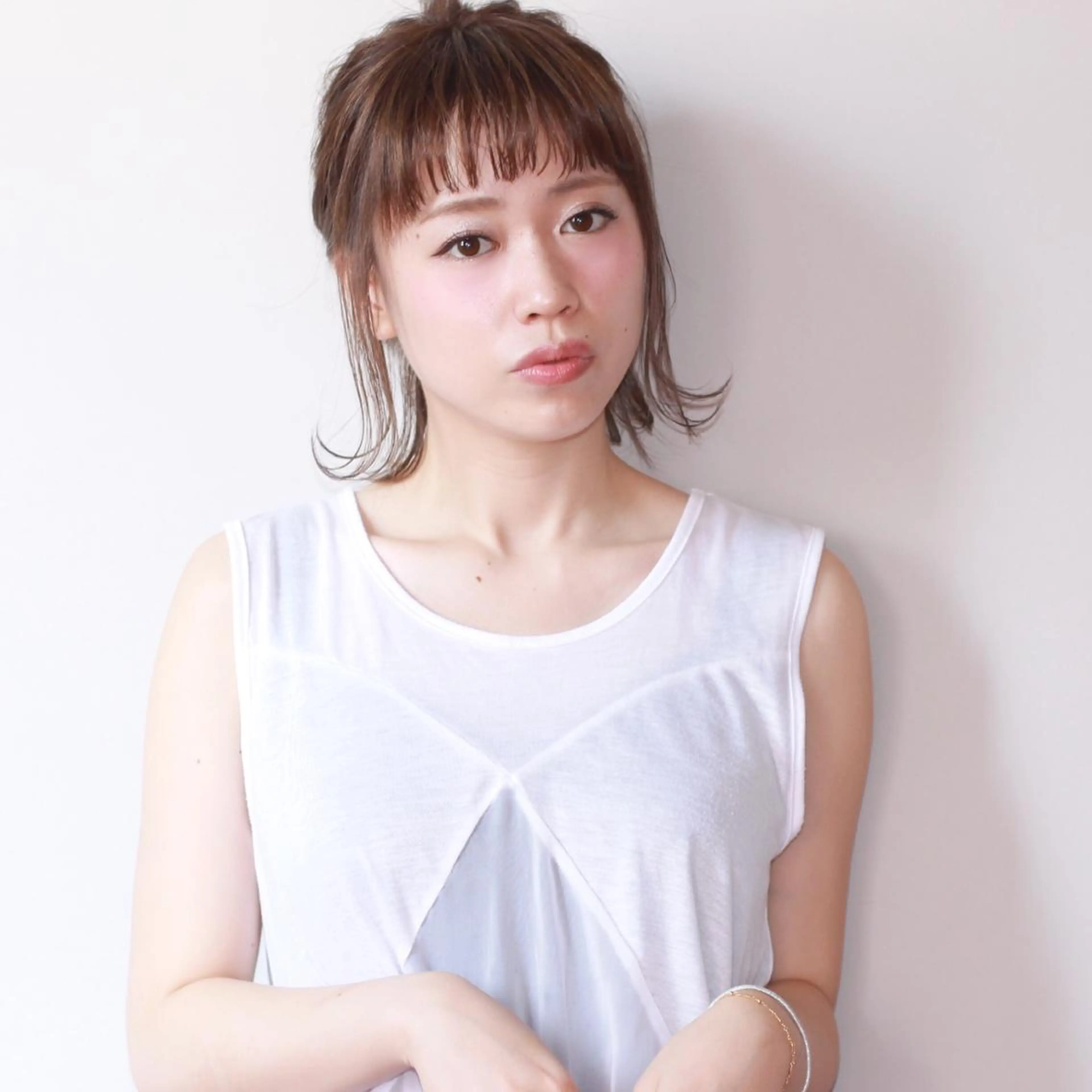ショート ヘアアレンジ ボブ 薬院:今泉/上川美幸 ボブ/顔周りレイヤーのヘアスタイル