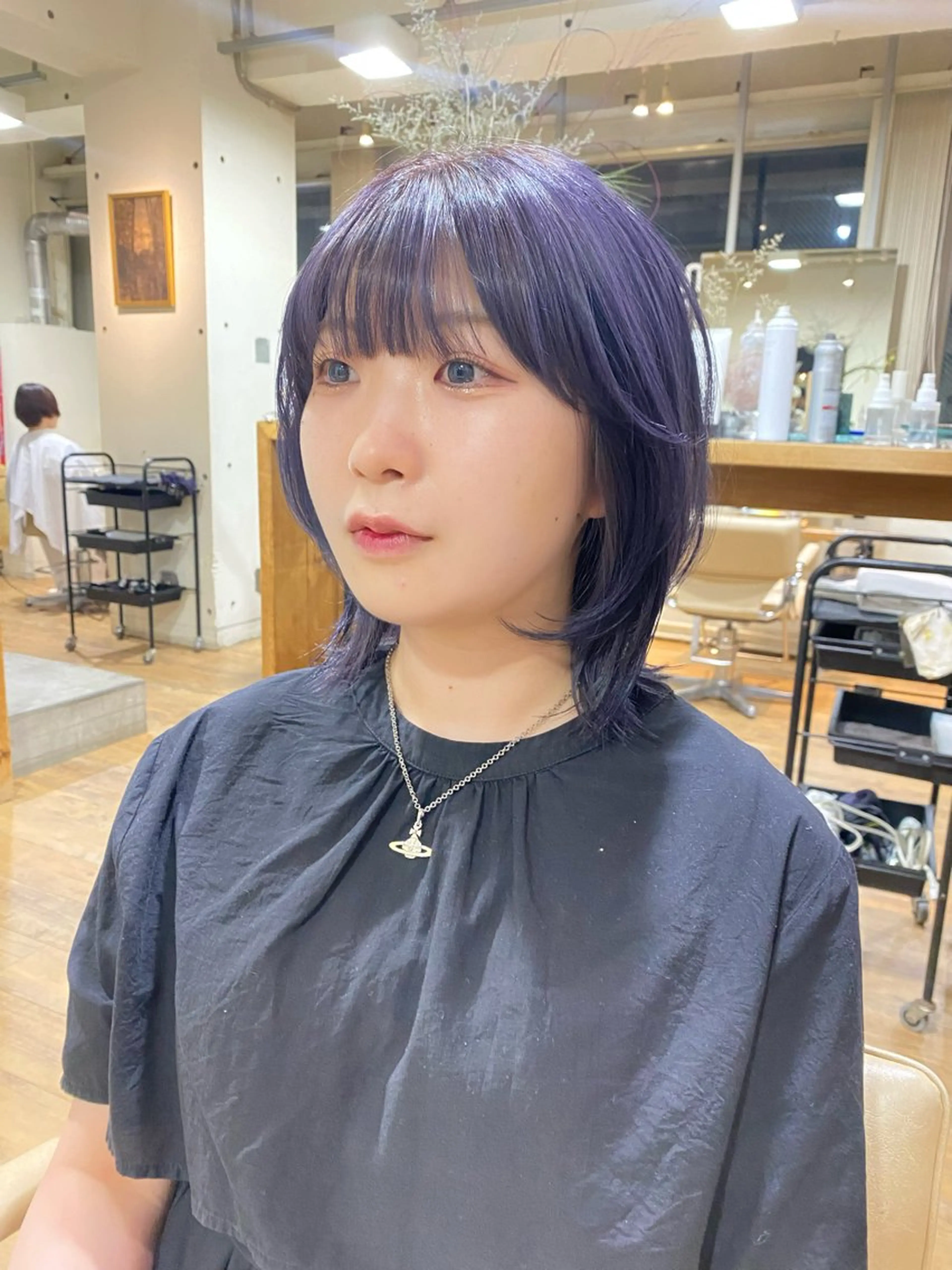 ミディアム カラー 竹内 柚子のヘアスタイル