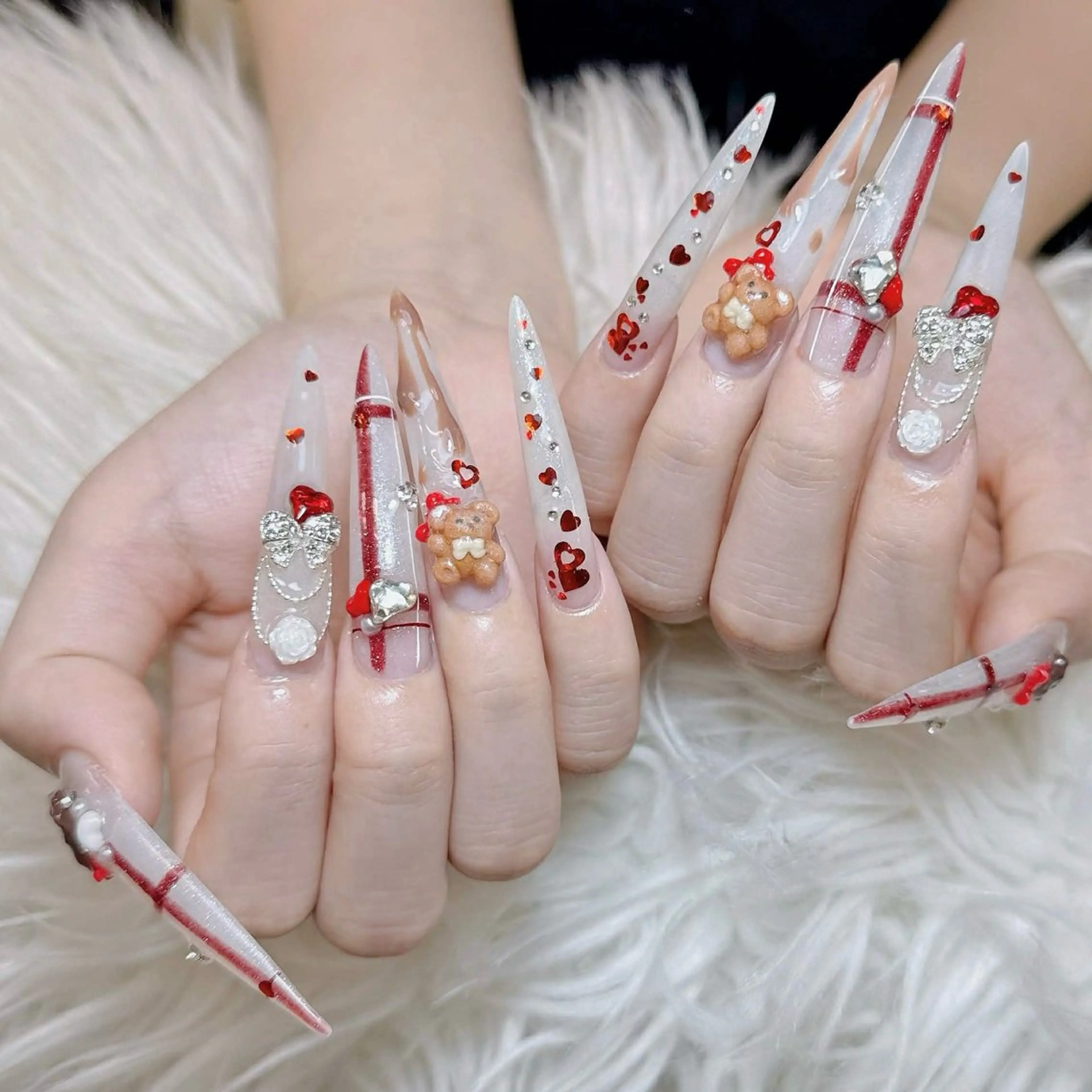 ネイル ハンドネイル ANH ゴテゴテネイルのネイルデザイン