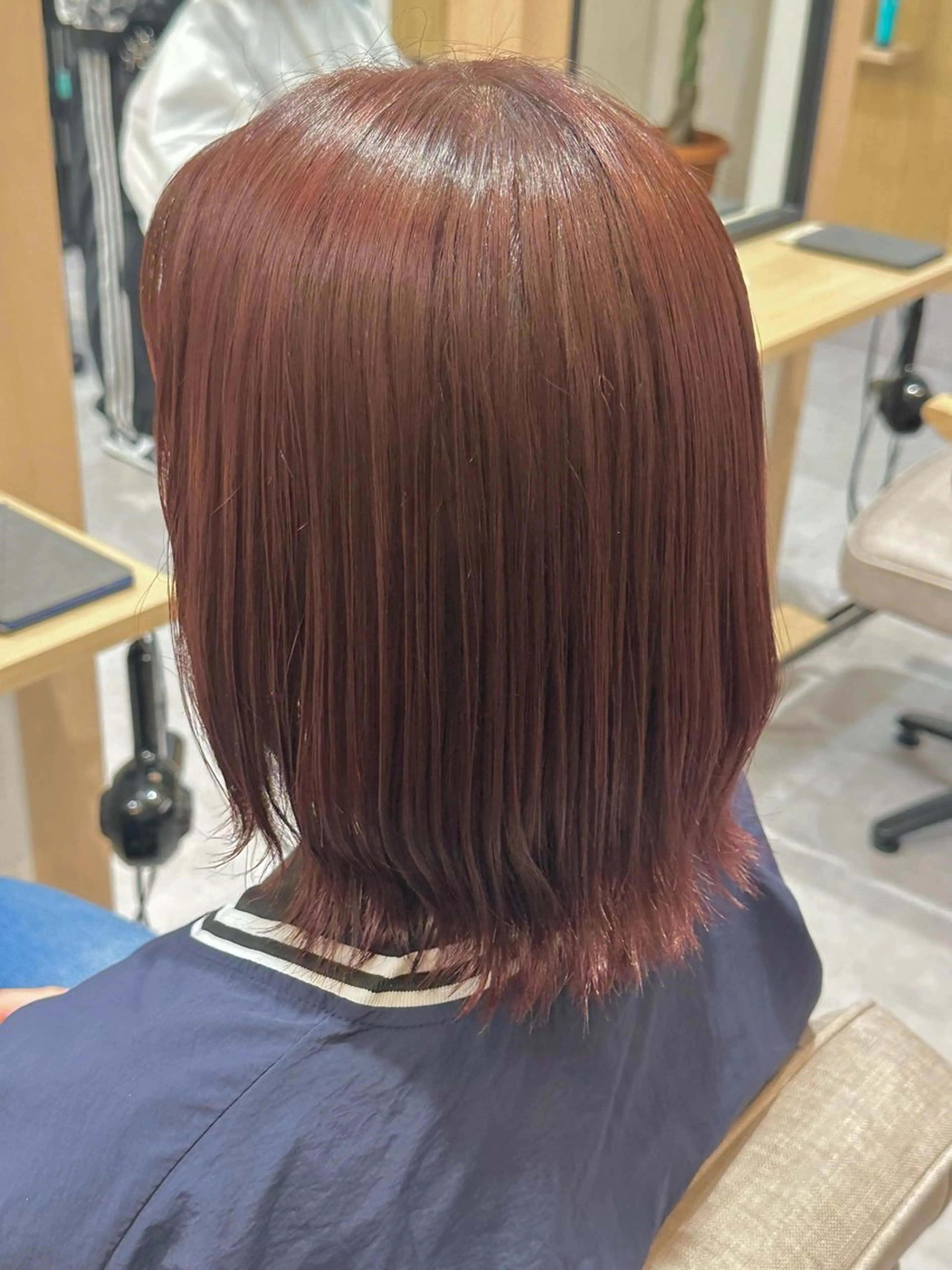 ミディアム カラー ブラウンカラー レッドカラー レッドブラウン カット ヘアカラー 🦋大類 奏愛🦋のヘアスタイル