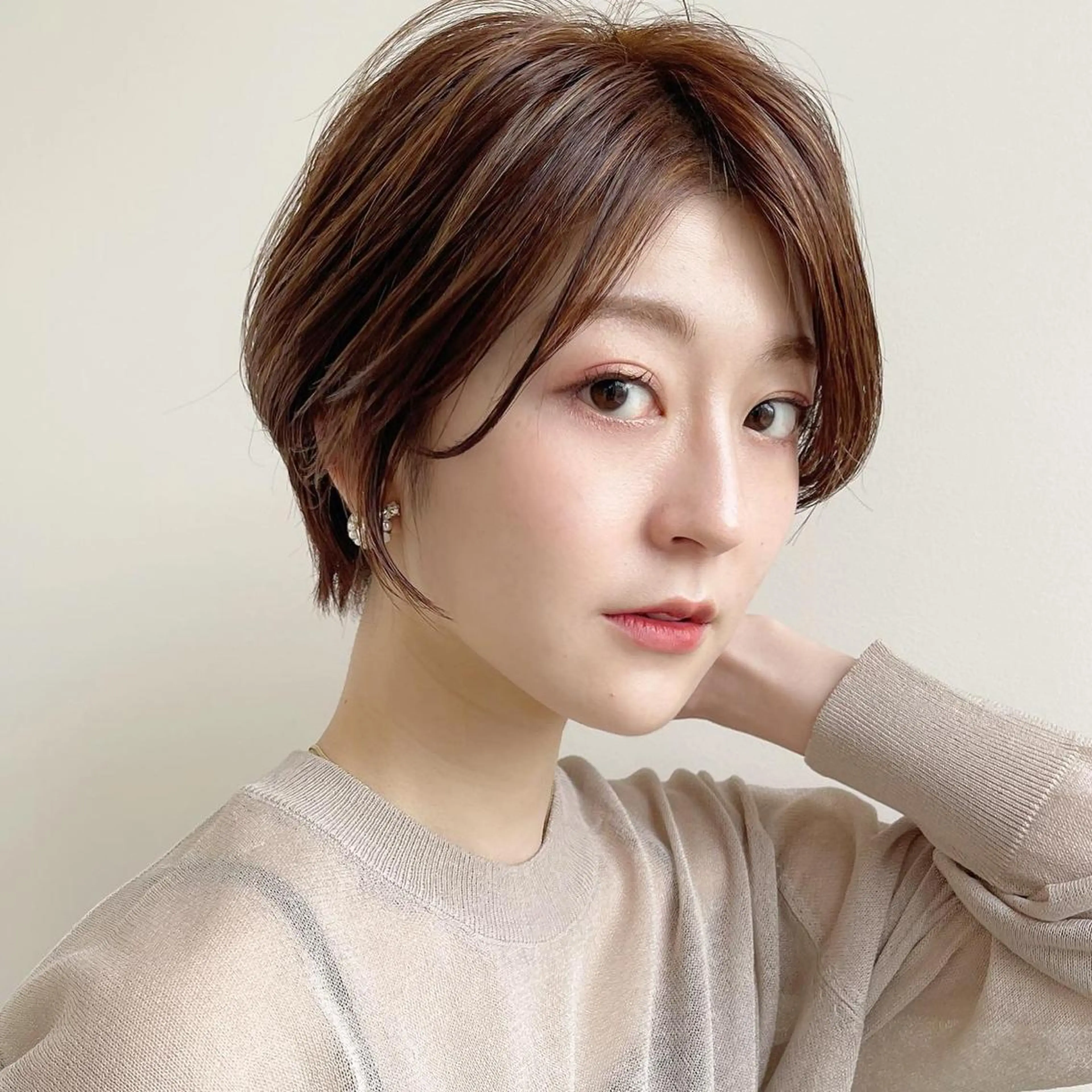 ショート カット ヘアカラー トリートメント イメチェンカット✂️ 錦糸町佐藤店長のヘアスタイル