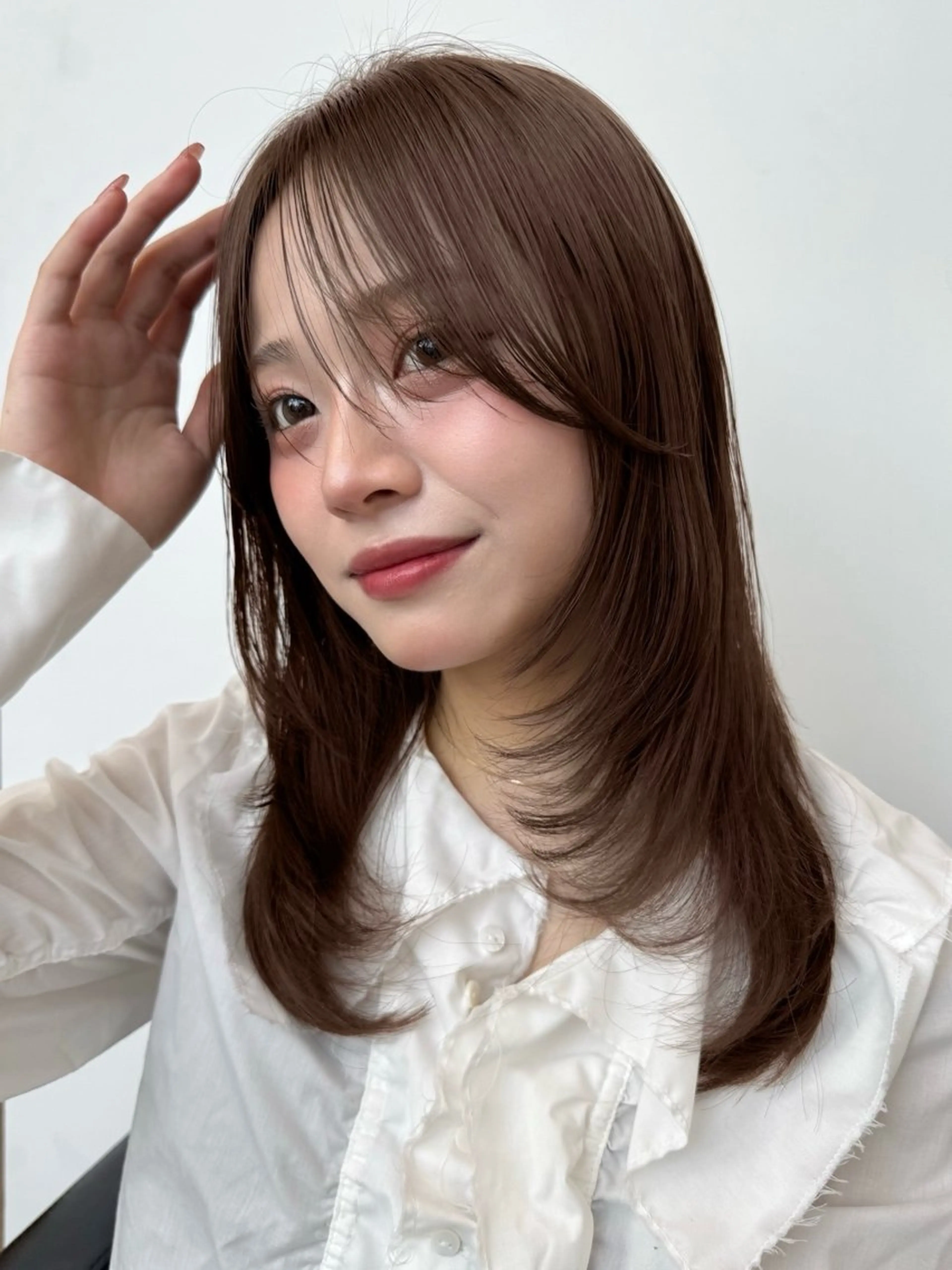 ミディアム カット ヘアカラー 艶髪/レイヤー/ 垢抜け🩵/MARIのヘアスタイル