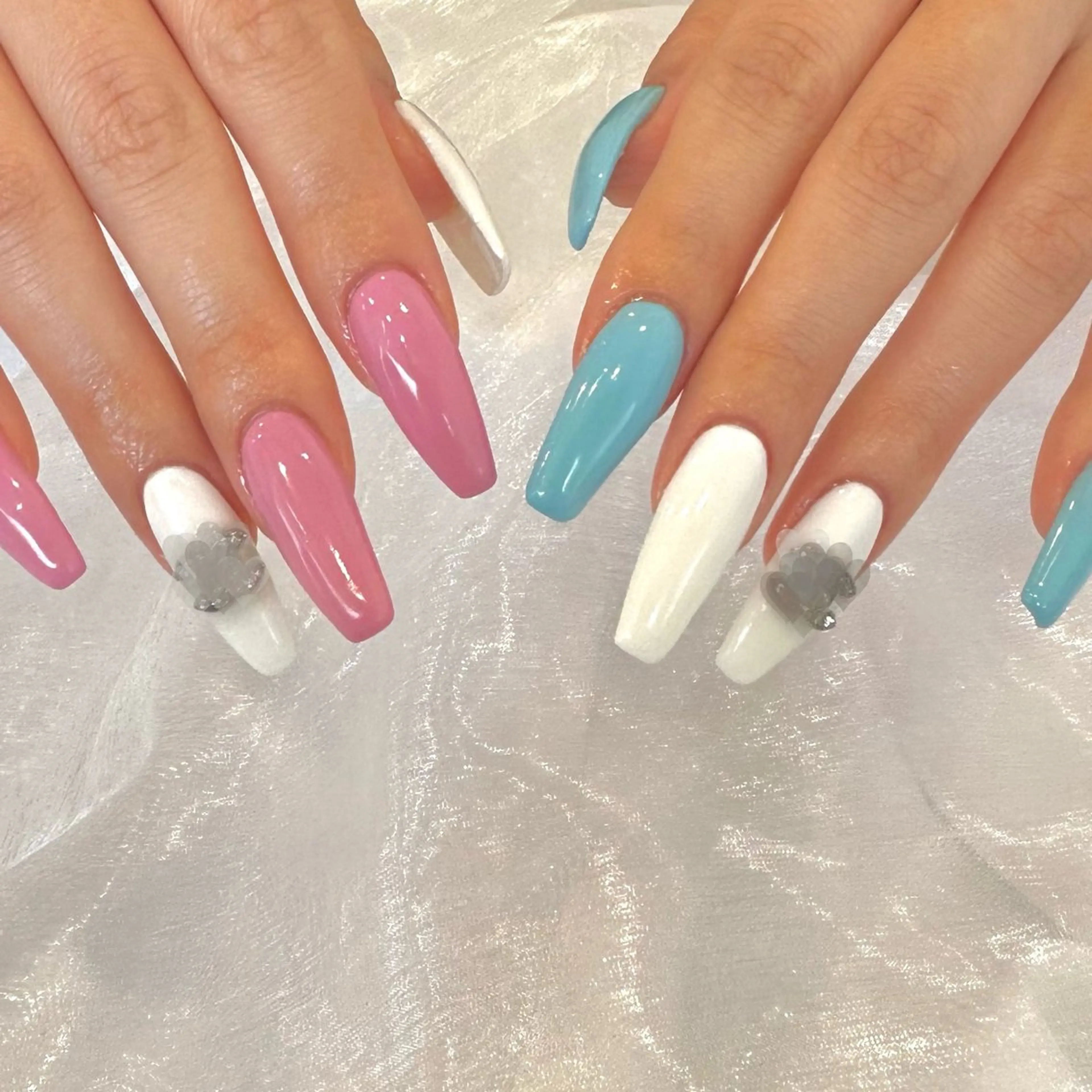 ネイル ロングネイル 持ち込み ワンカラーネイル 夏ネイル ハンドネイル COCO NAILのネイルデザイン