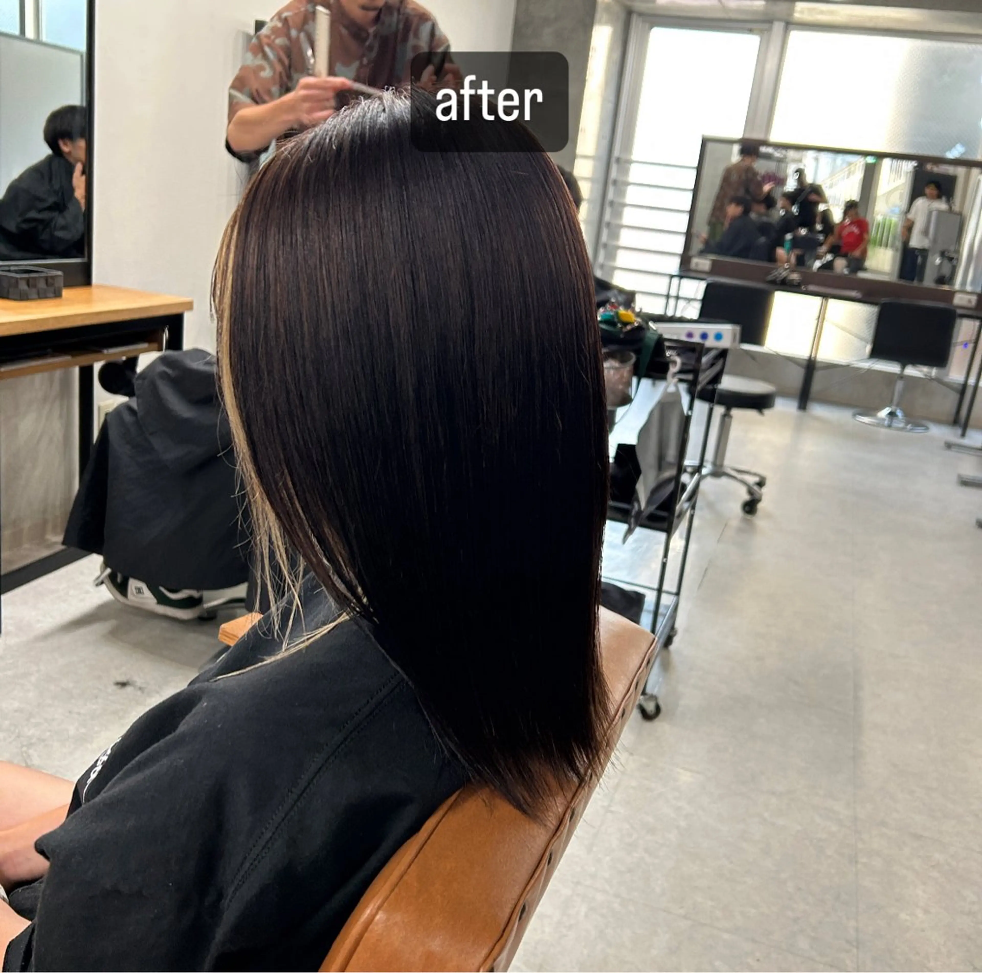 セミロング カット 縮毛矯正 トリートメント ヘッドスパ ヘアセット カズキ🌼曲がる 縮毛矯正のヘアスタイル