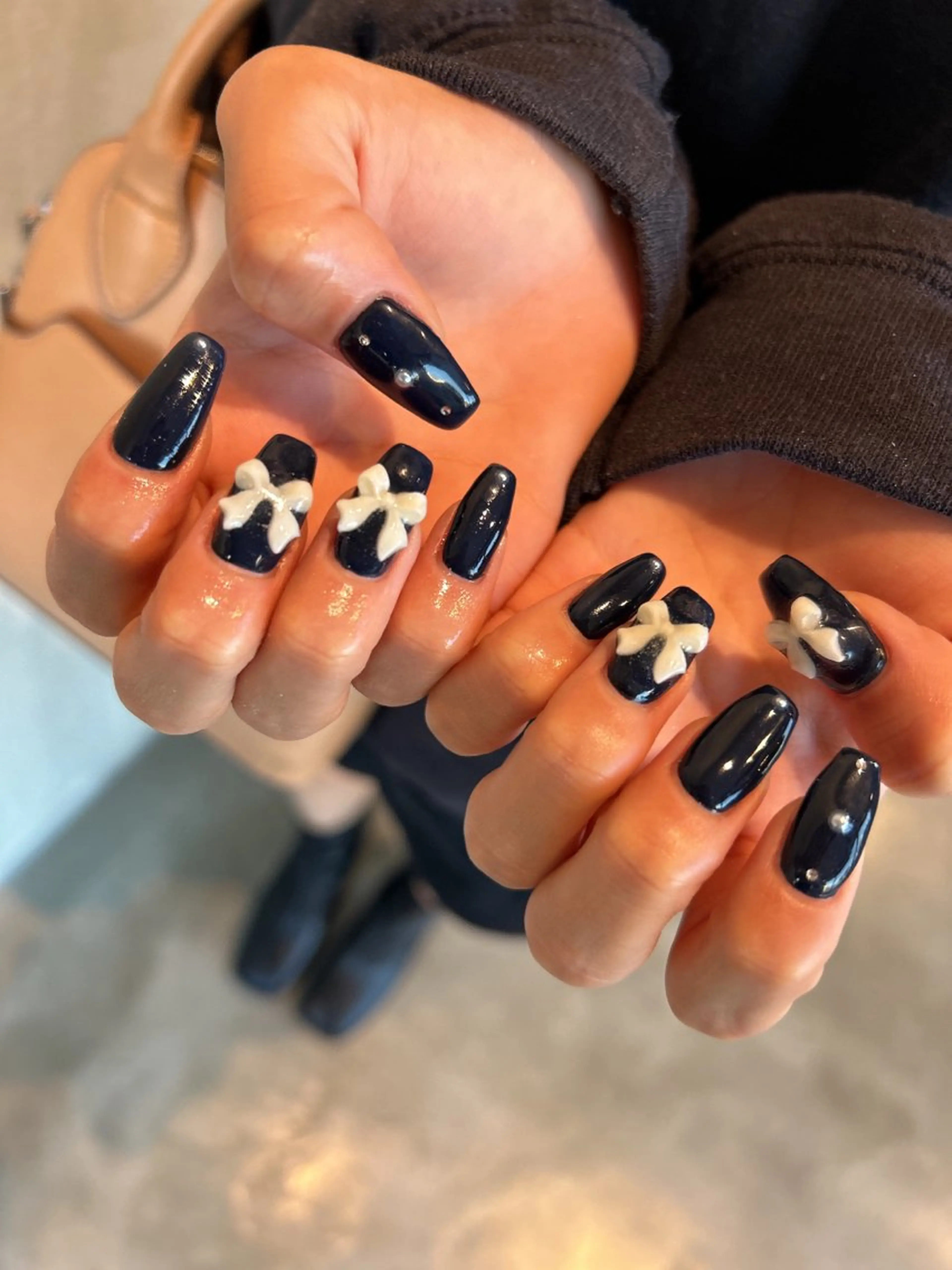 ネイル ネイビー tote. sumileのネイルデザイン