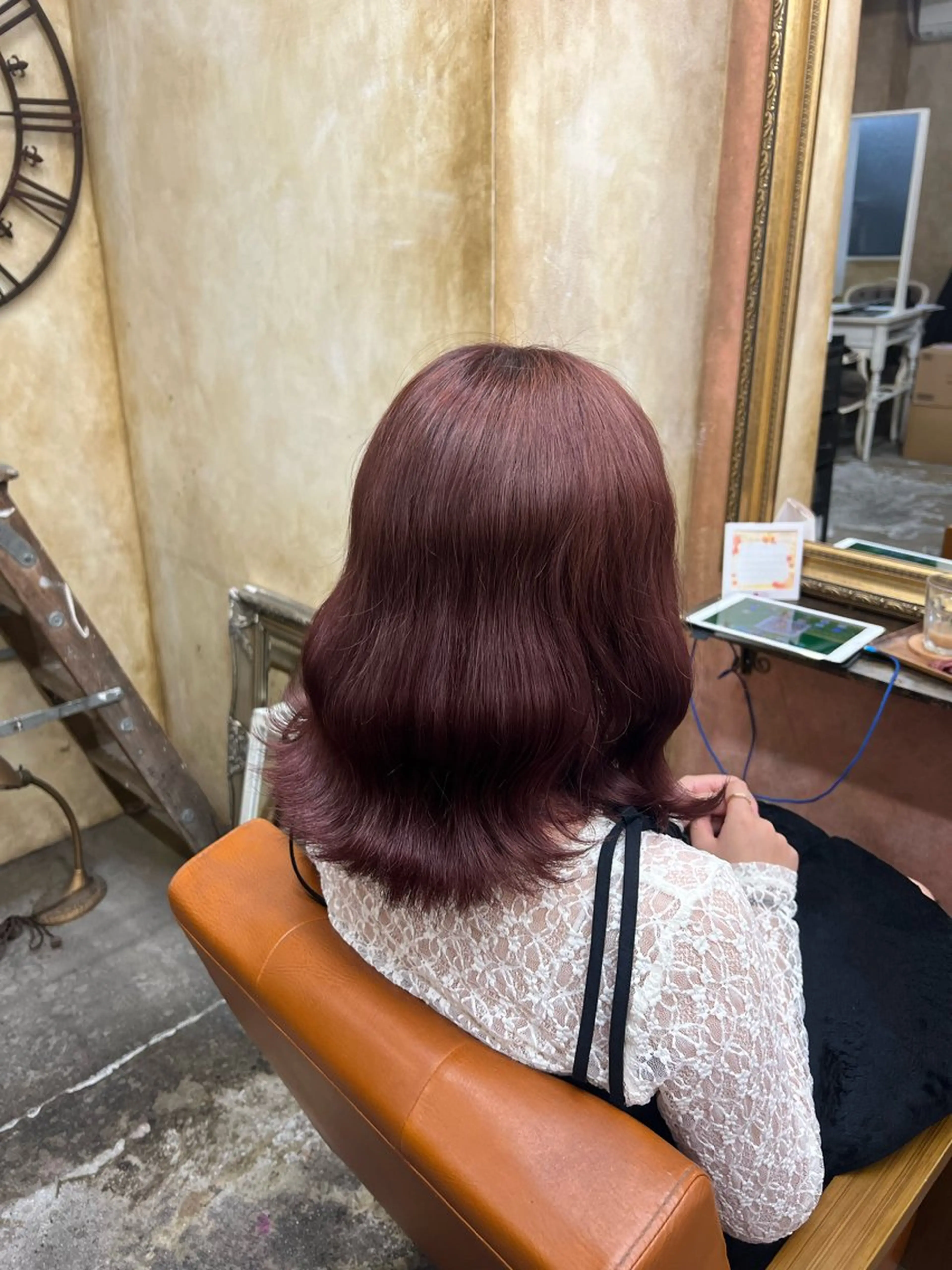 ミディアム ヘアカラー トリートメント ともざねゆか UniQ/岡山駅のヘアスタイル