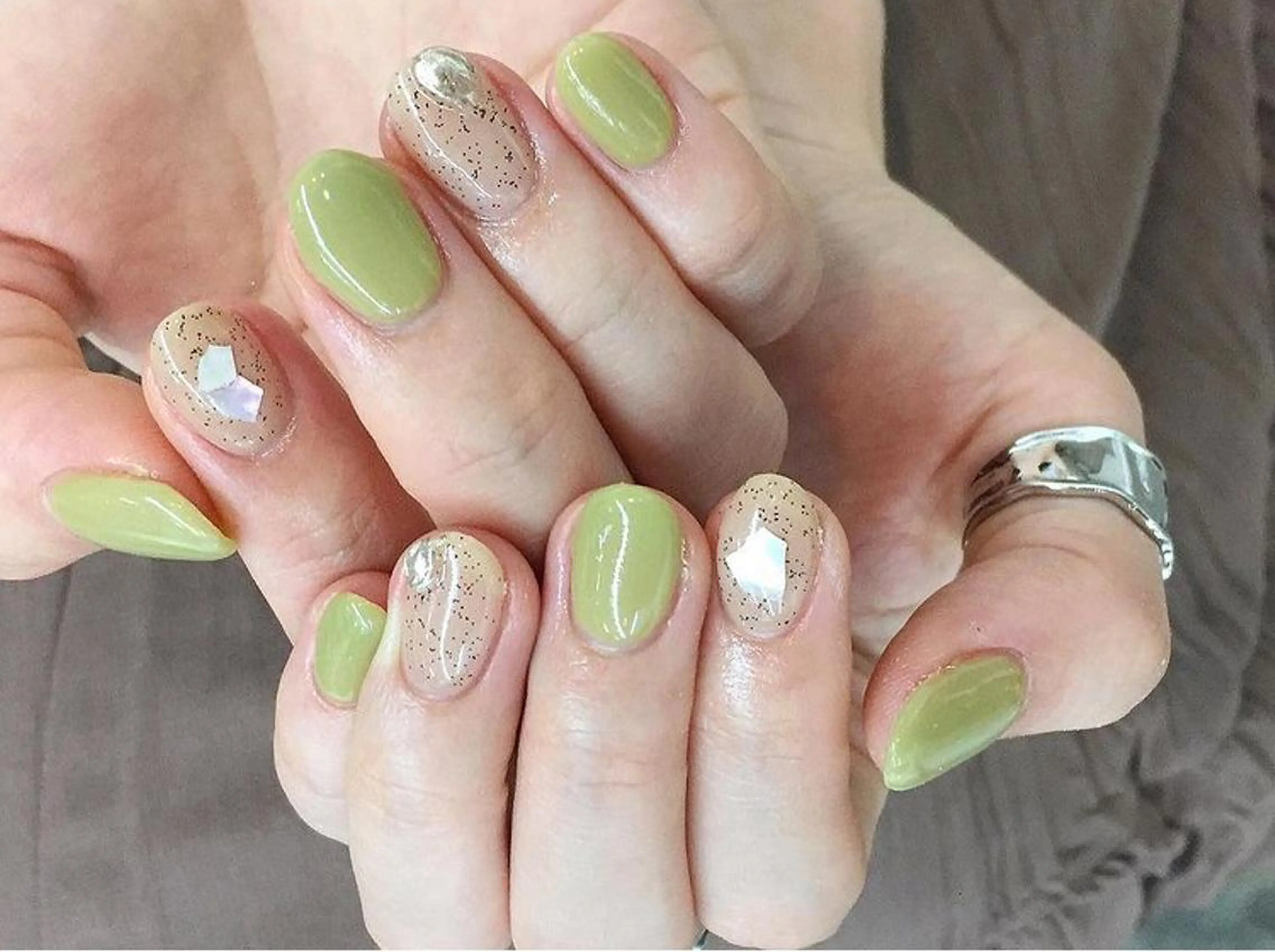 ネイル ハンドネイル crystal ⭐︎ colorのネイルデザイン