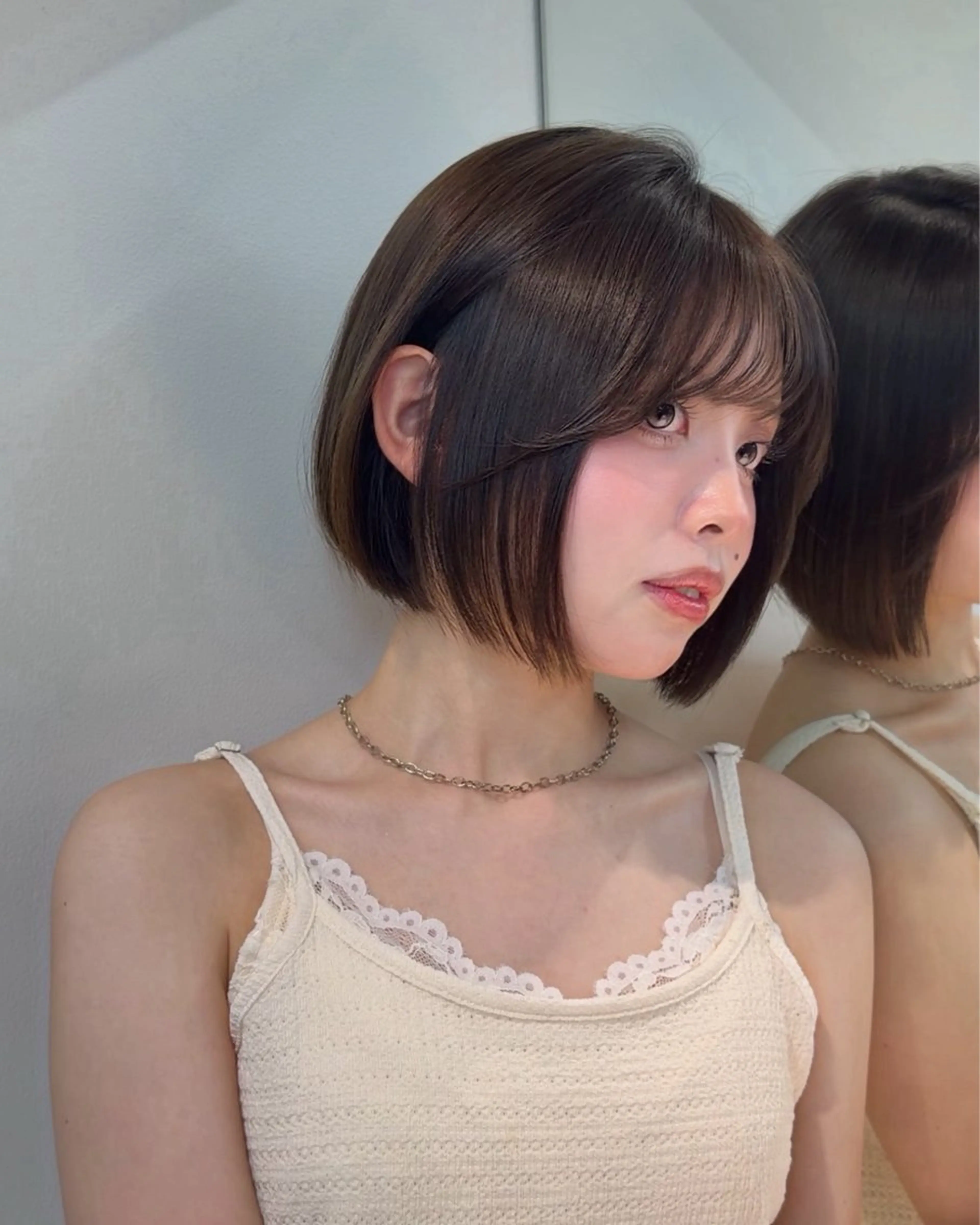 ミディアム カット 縮毛矯正 トリートメント けいし🐬ボブ 美髪縮毛矯正のヘアスタイル