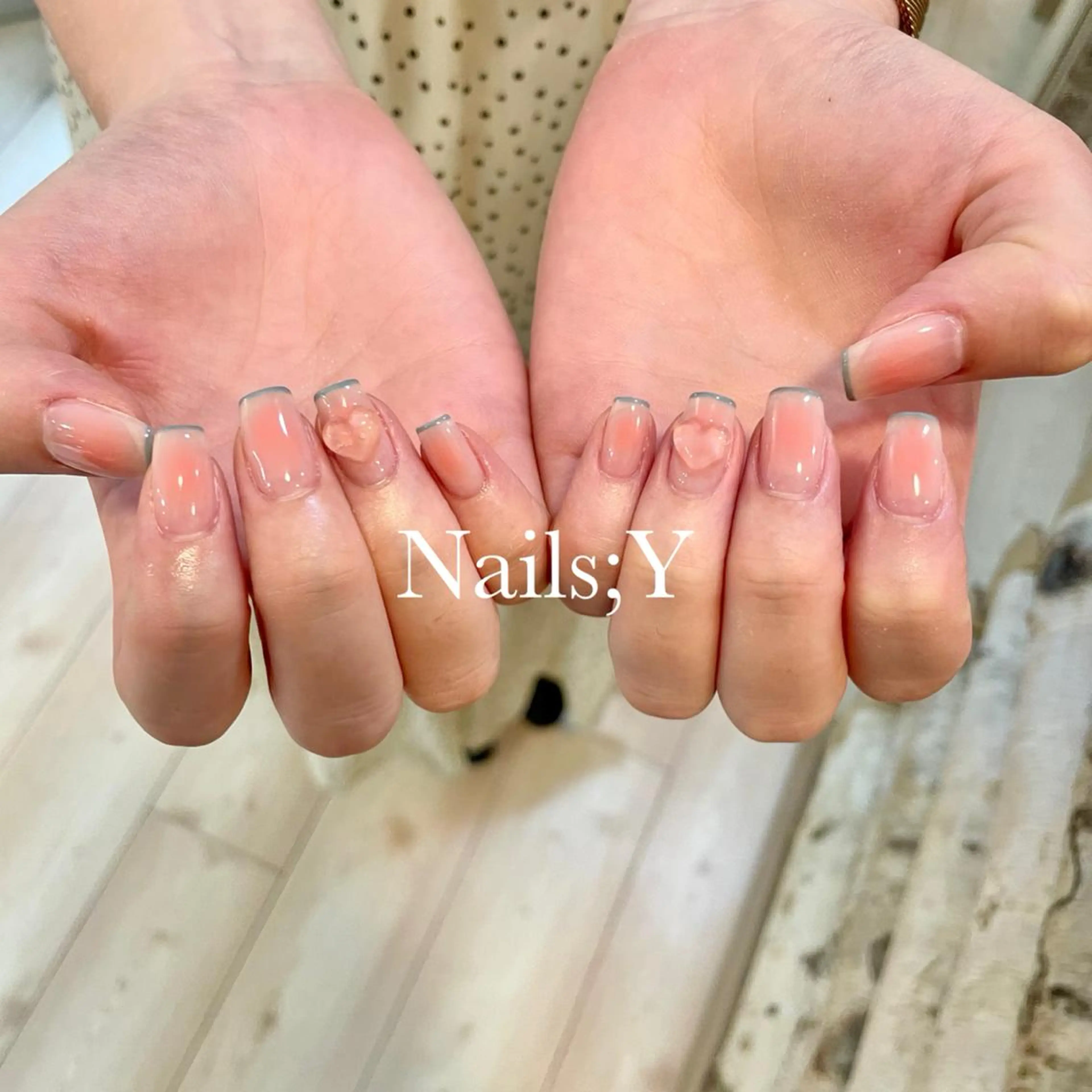 ネイル チークネイル ハート ぷっくりネイル yo koのネイルデザイン