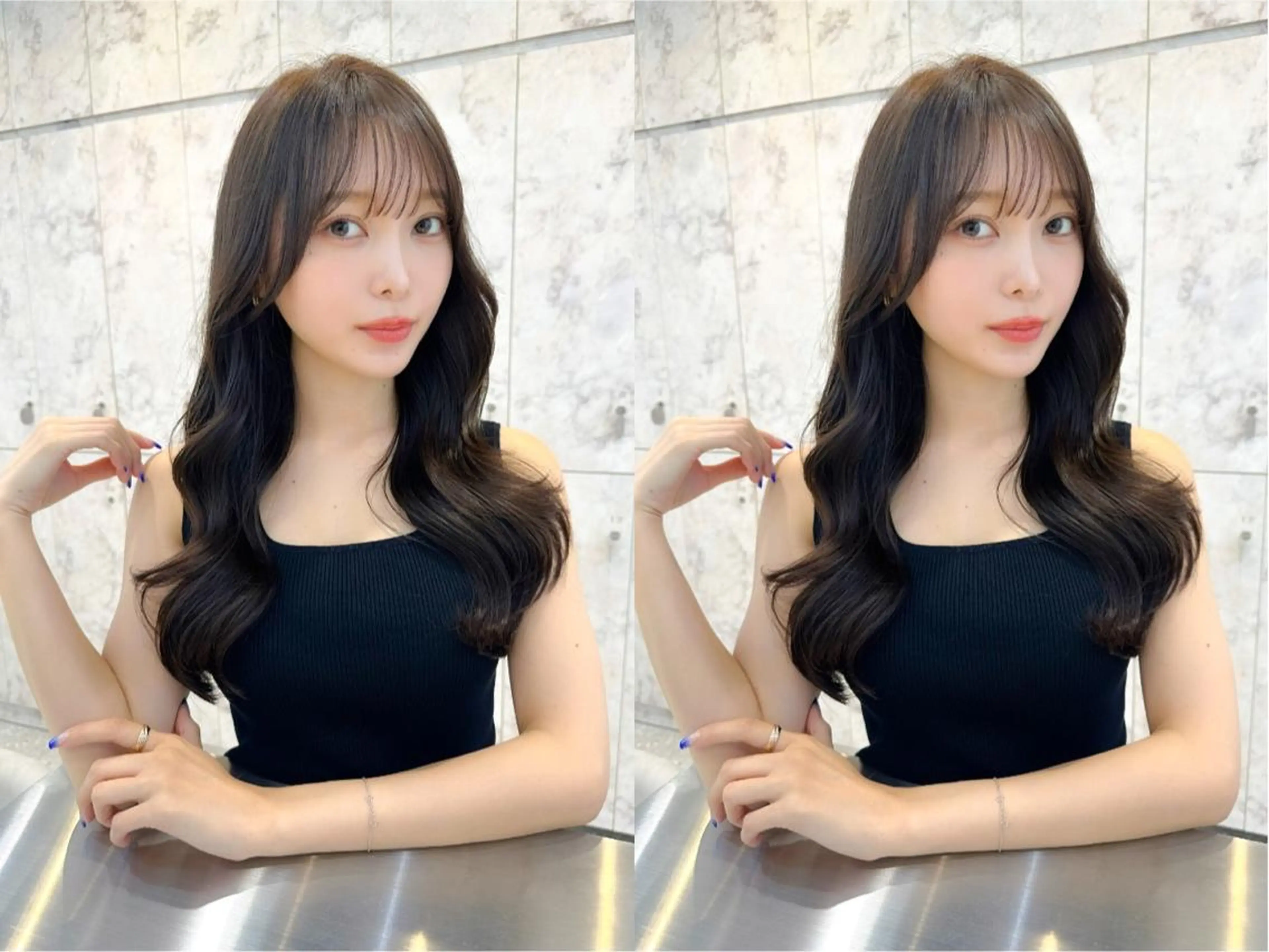 ロング カラー ヘアカラー トリートメント ヘッドスパ 髪質改善/韓国ヘア レイヤー/新宿/ロミのヘアスタイル