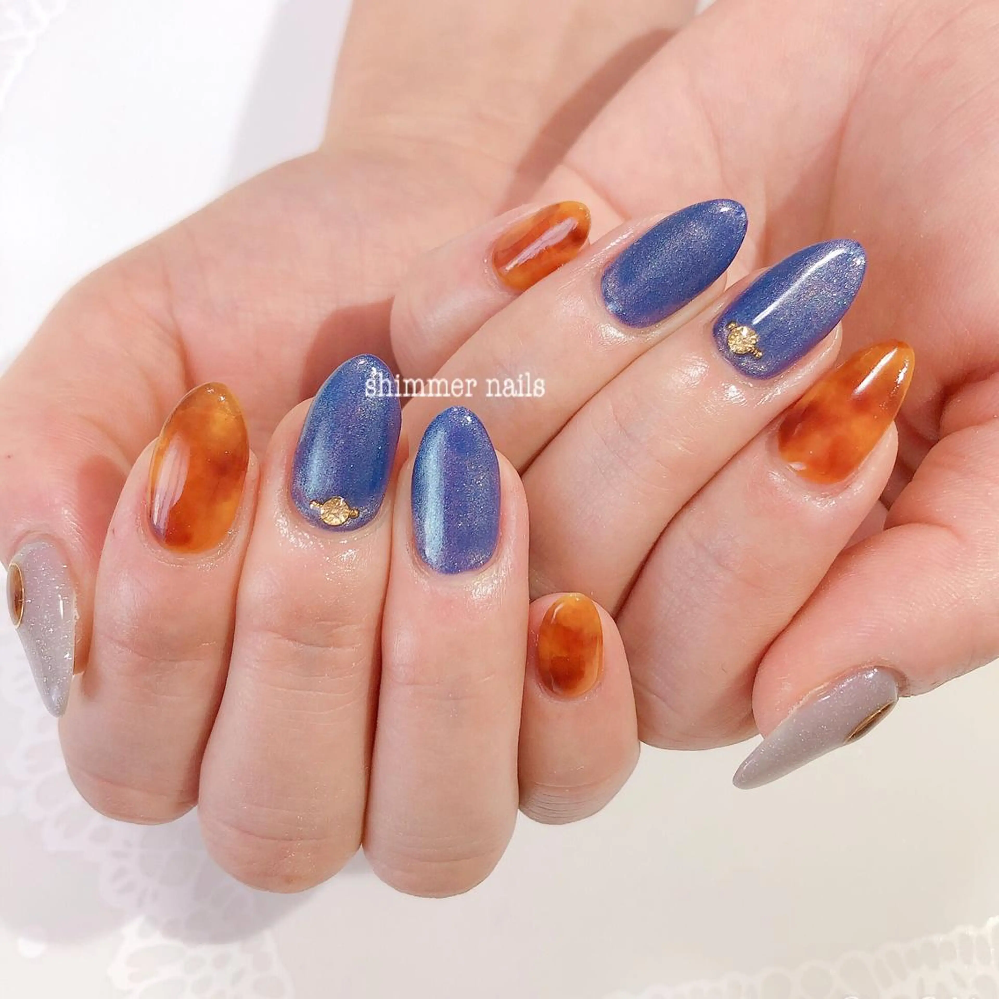 ネイル べっ甲ネイル shimmer nailsのネイルデザイン