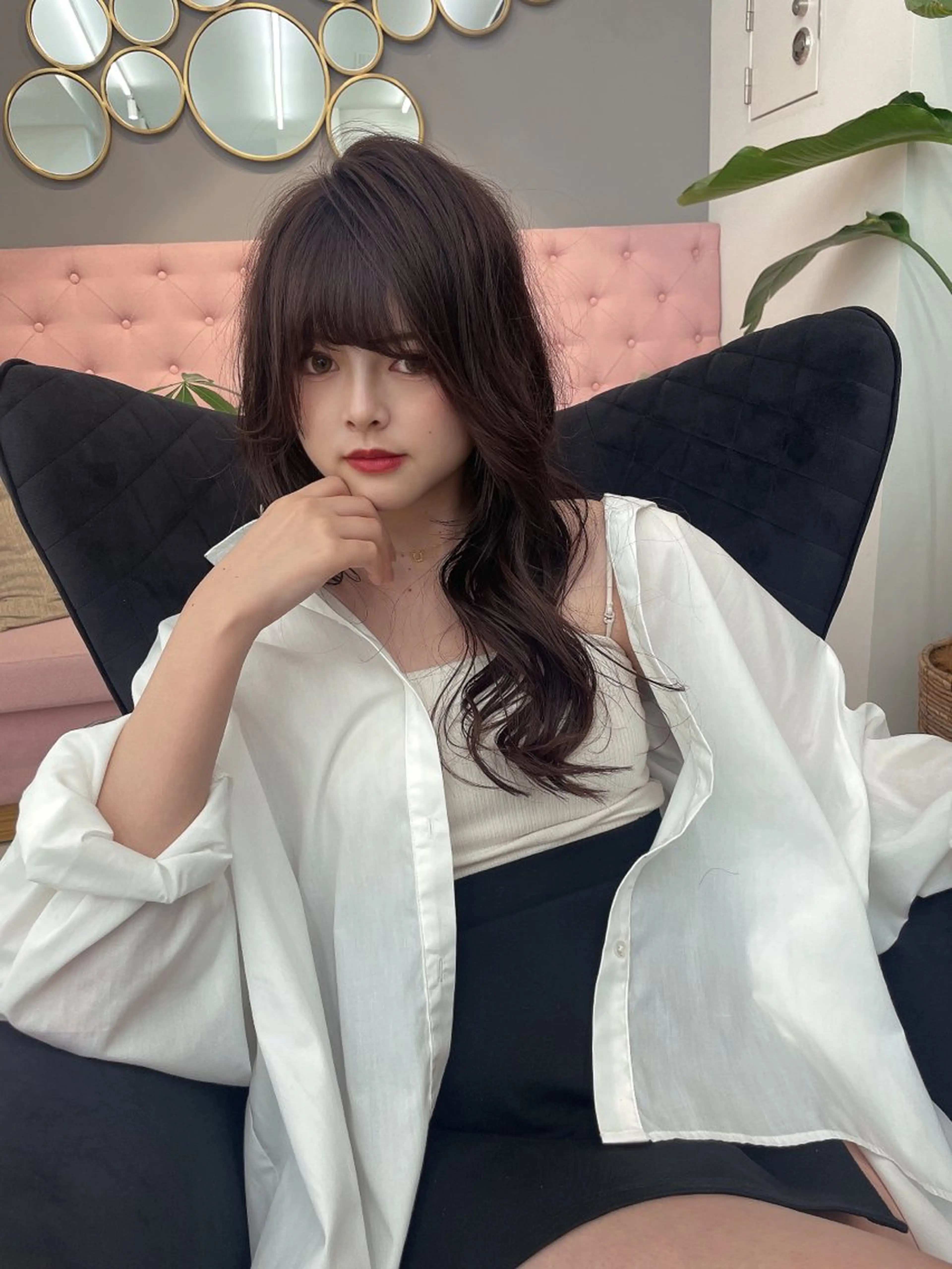 ロング 韓国風レイヤーカット 松葉翔のヘアスタイル