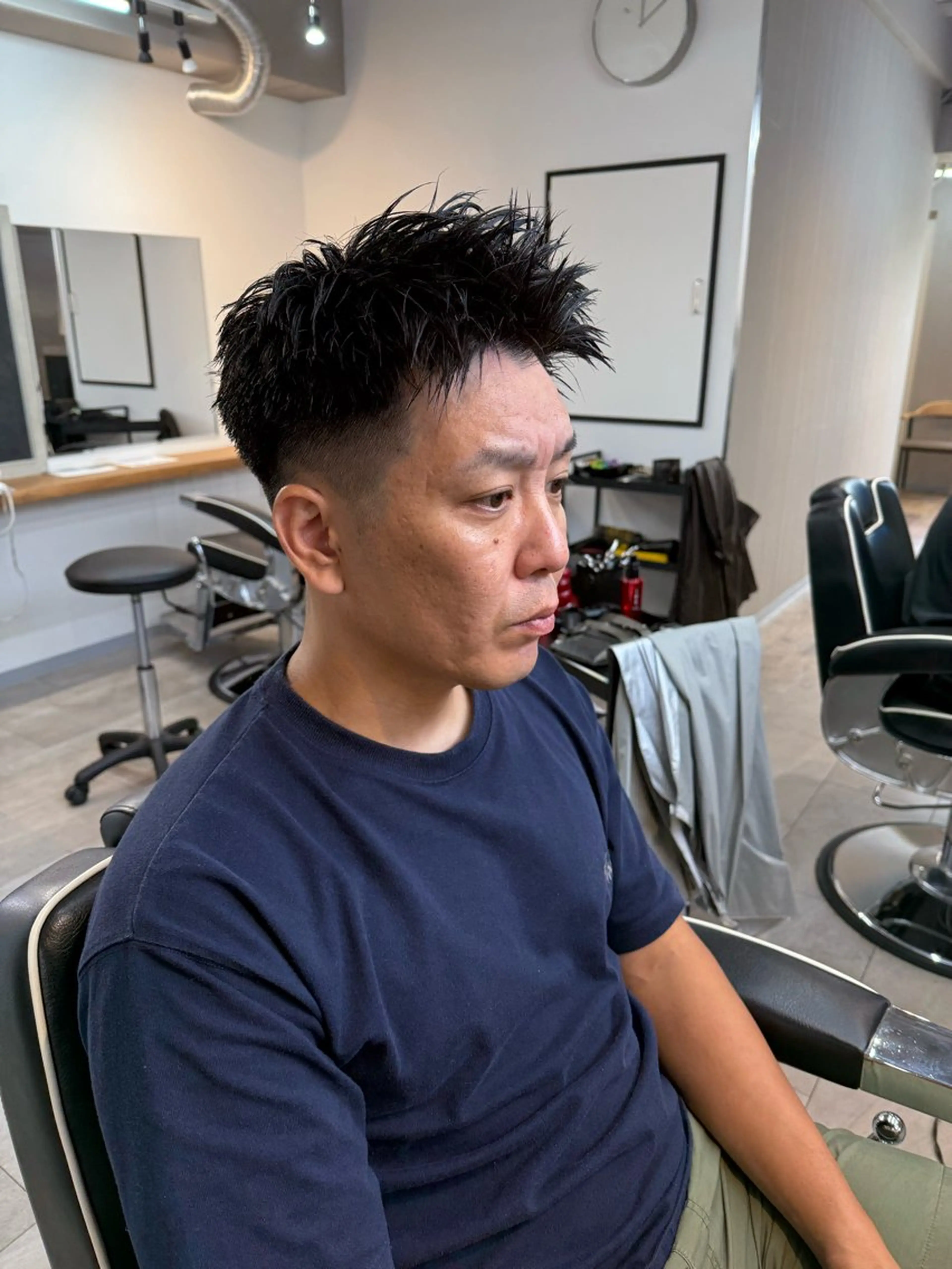 メンズ センターパート マッシュ スパイキーショート カット 直毛改善特化美容師/ 大森雄貴のヘアスタイル