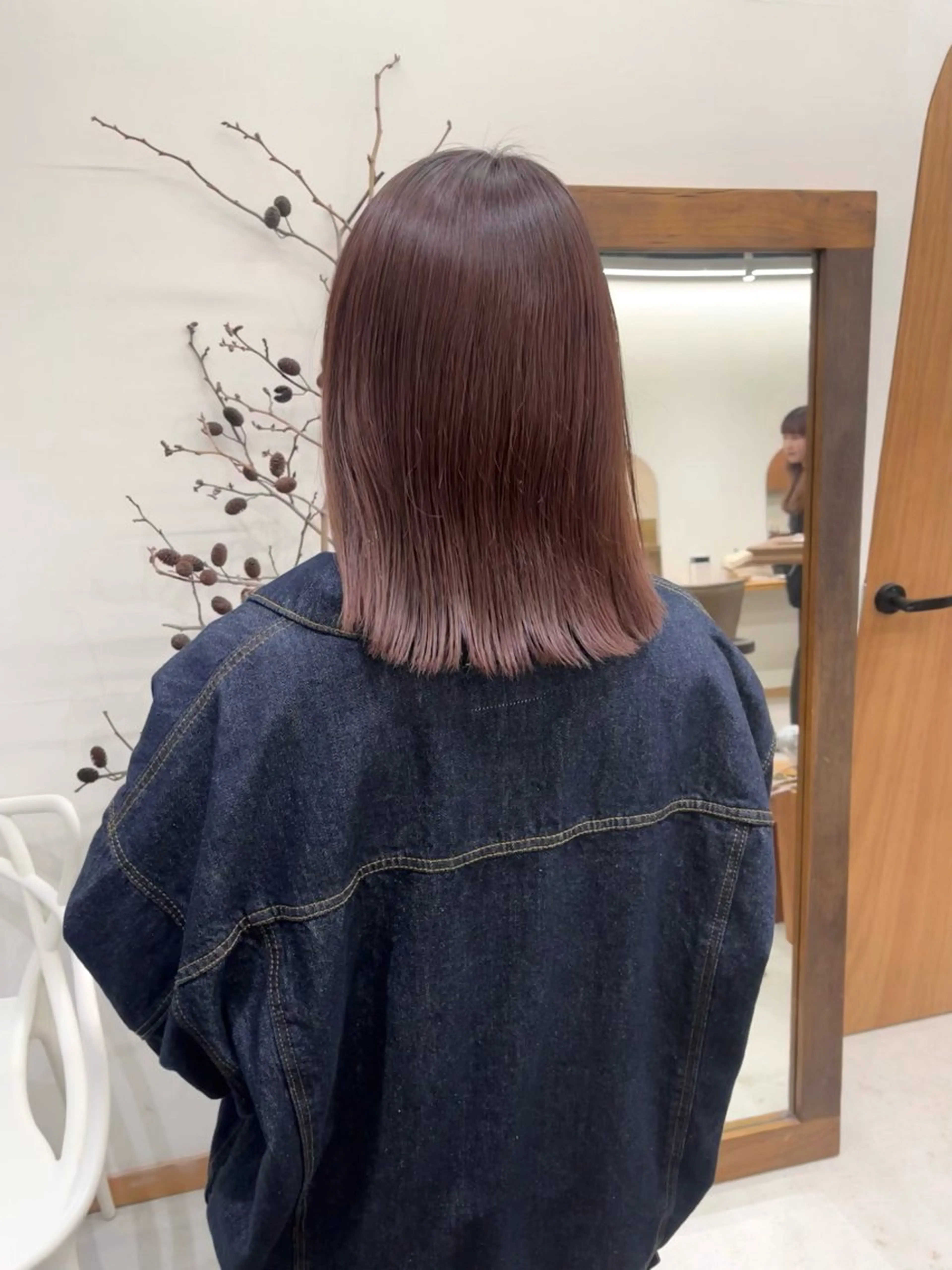 ミディアム カラー ヘアアレンジ ブリーチ ブラウンカラー ブリーチなしカラー ピンクカラー カット ヘアカラー トリートメント ena/ブリーチなし 透明感・レイヤー🎀のヘアスタイル