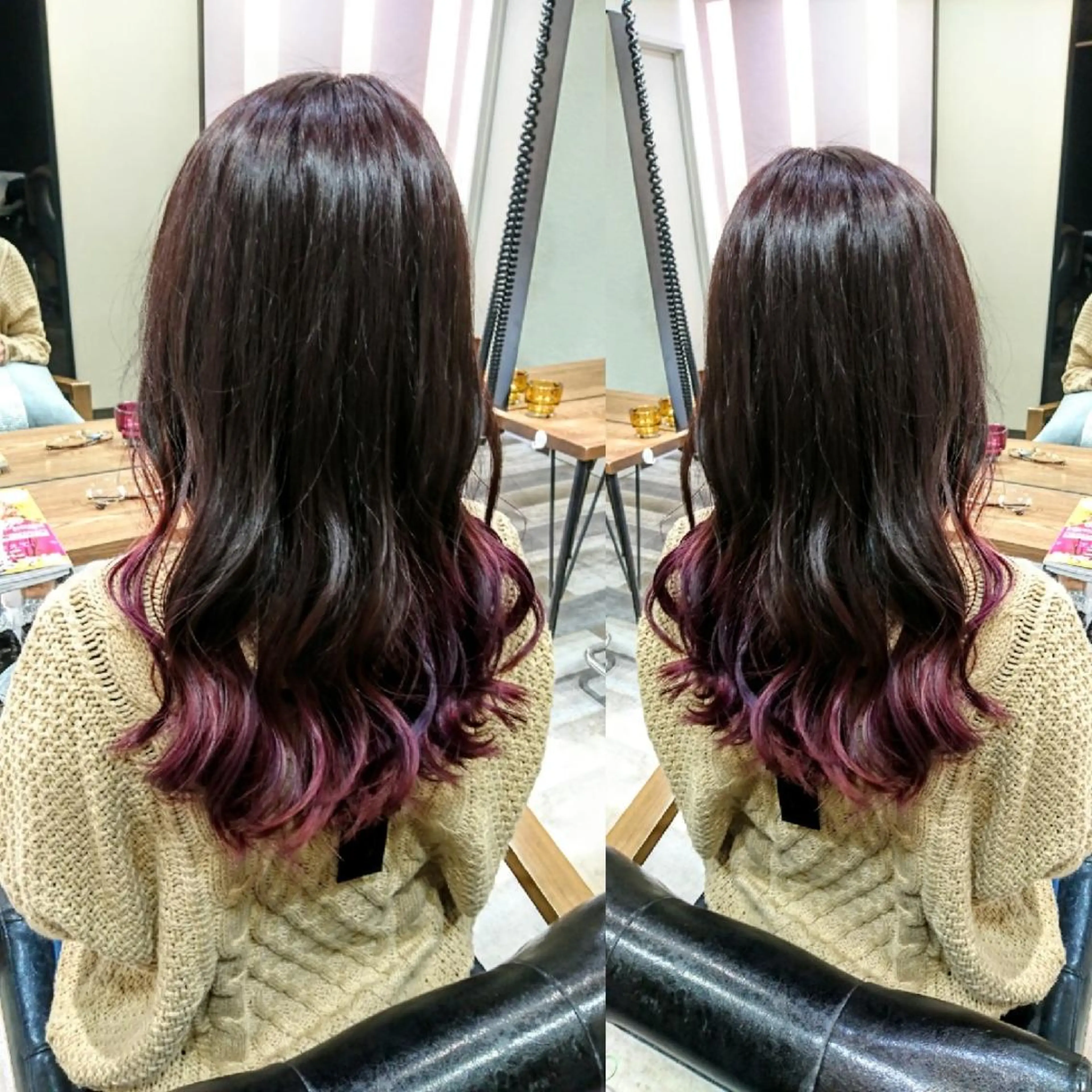 ロング カラー グラデーションカラー バイオレットカラー カット ヘアカラー 艶カラー/インナー /グラデ/大西小百合のヘアスタイル