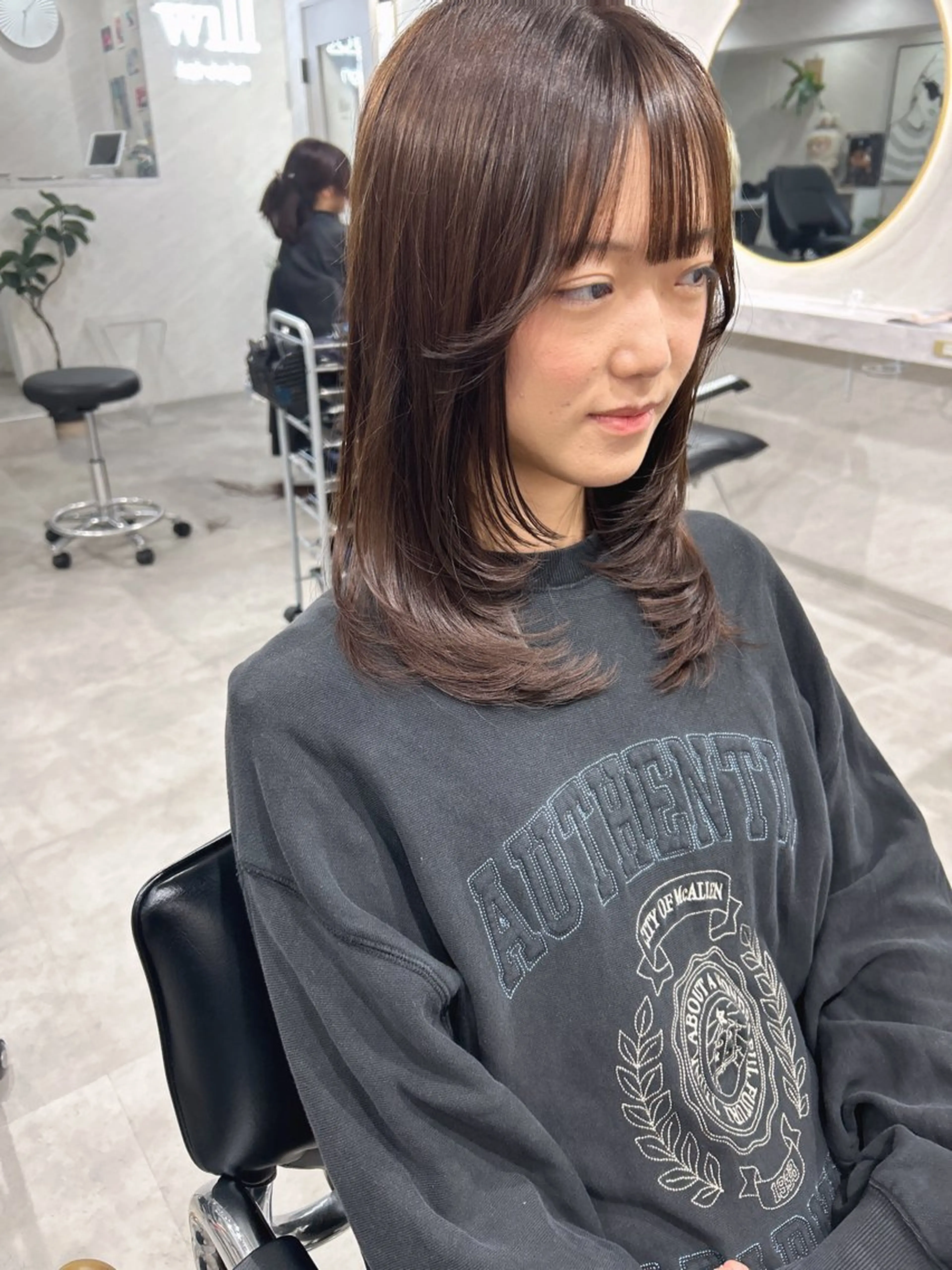 セミロング カラー カット ヘアカラー トリートメント 髪質改善will hairdesignのヘアスタイル