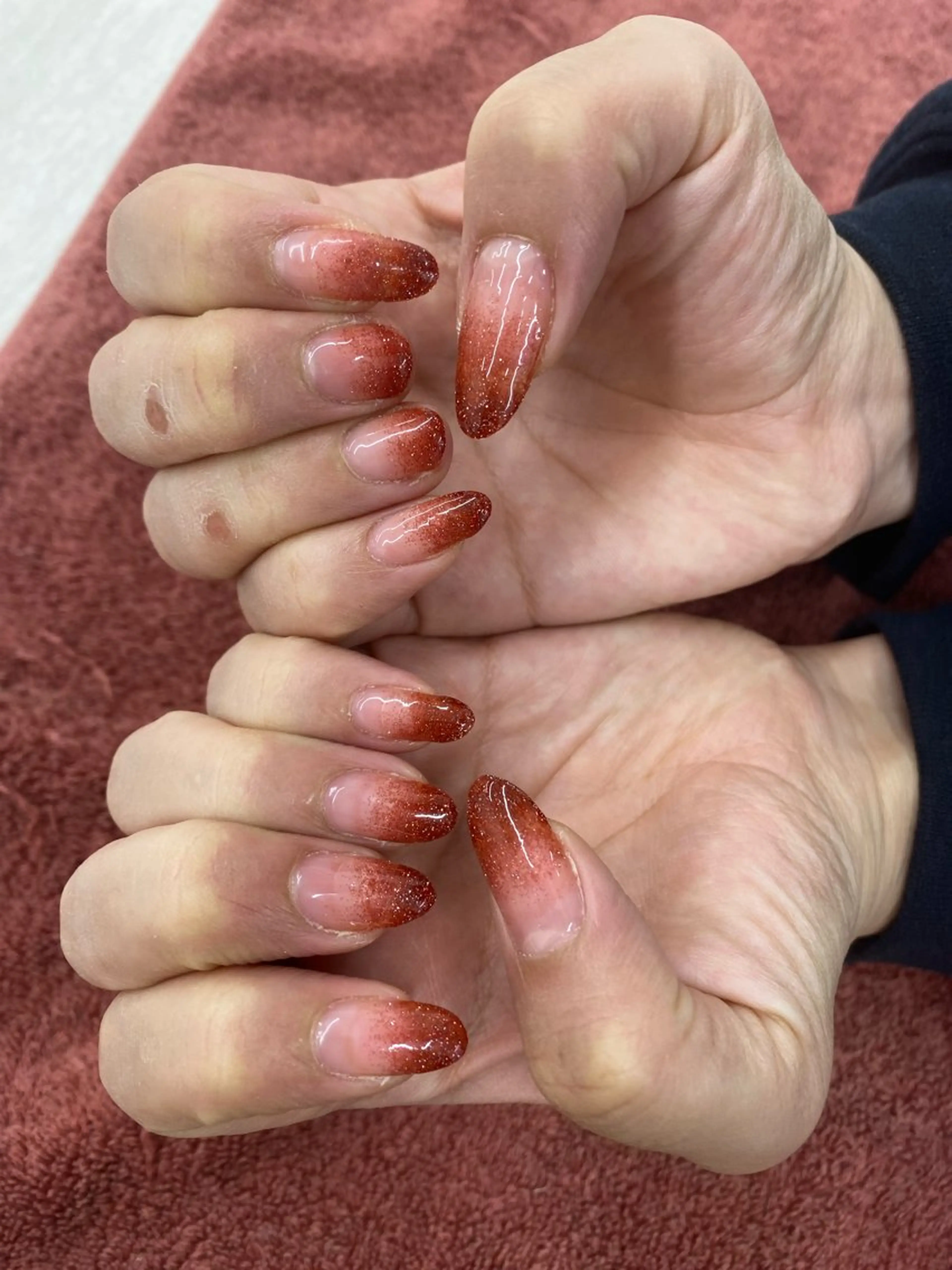 ネイル フラッシュネイル ラメ(グリッター) 赤色 ネイル サヴォイ ❁⃘*.ﾟSAYAのネイルデザイン