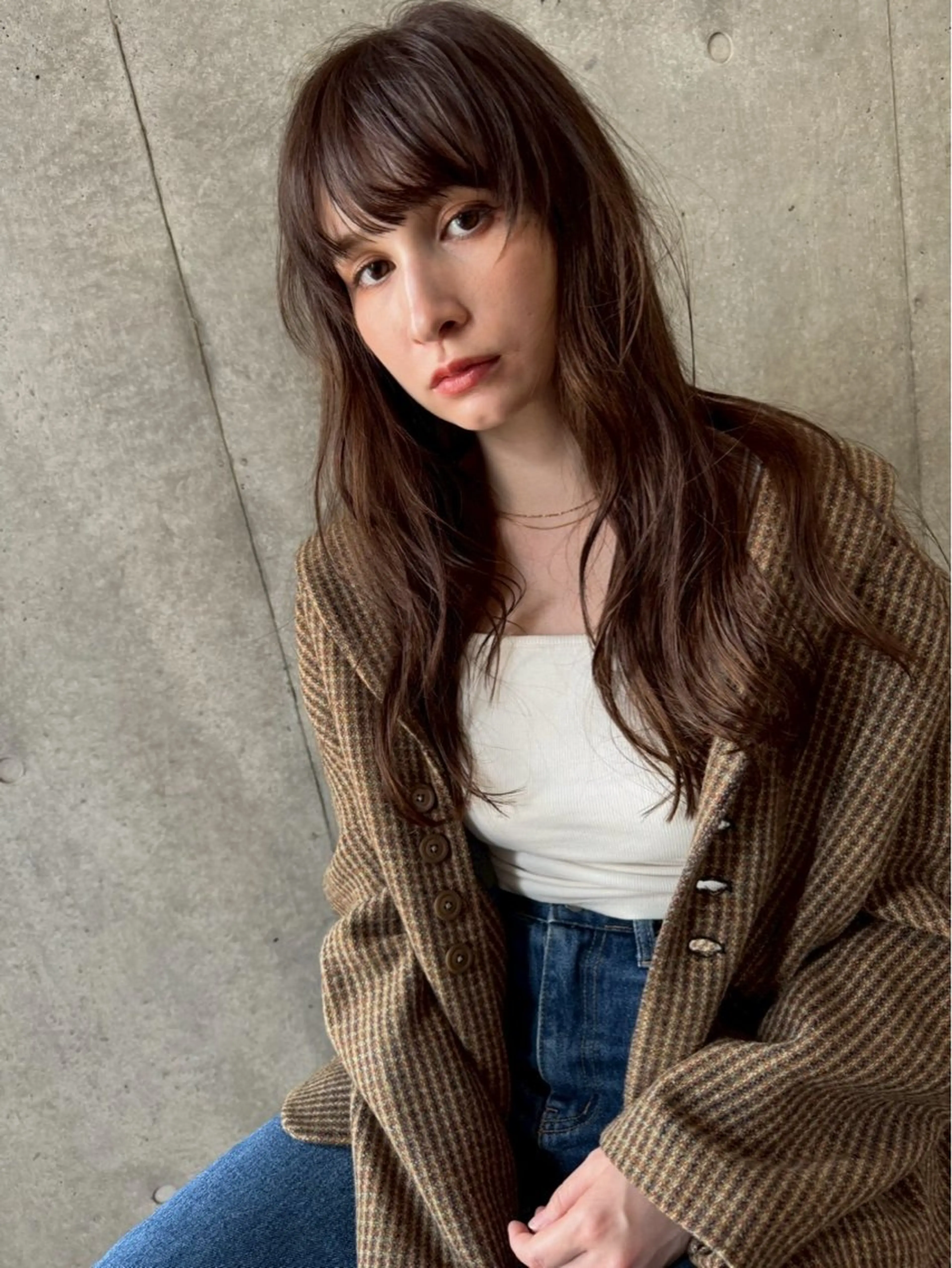 ロング カラー ロングレイヤー ブラウンカラー チョコレートブラウン レイヤーカット ロング カット ヘアカラー トリートメント ブリーチカラーレイヤ ーカット🦋annaのヘアスタイル