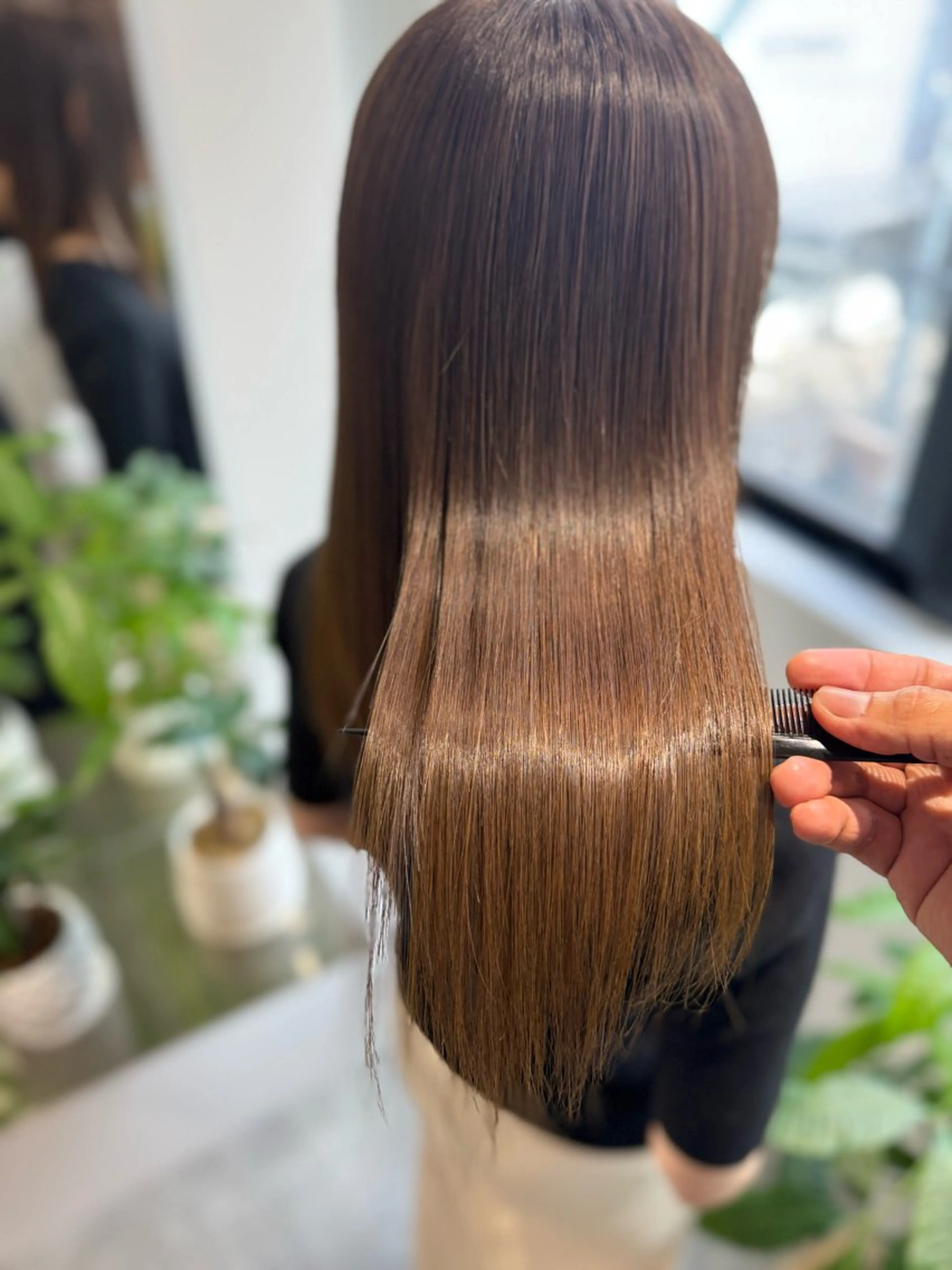 ロング ハイライト 髪質改善 レイヤーカット 縮毛矯正 カット ヘアカラー 縮毛矯正 トリートメント 夜23時まで予約🉑 reverieあきらのヘアスタイル