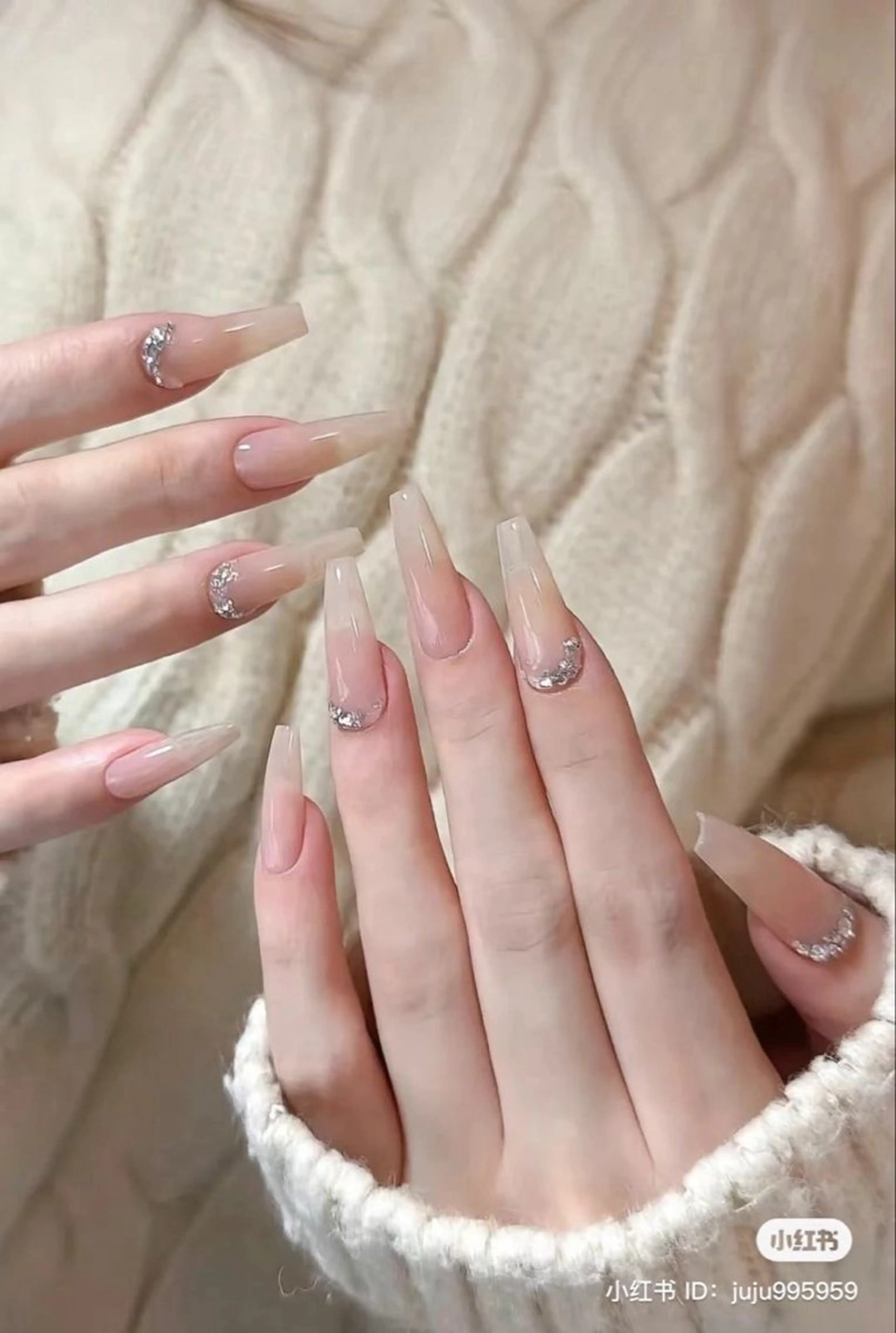 ネイル フレンチネイル キラキラネイル 韓国ネイル シンプルネイル ワンホンネイル ハンドネイル MEI Nailのネイルデザイン
