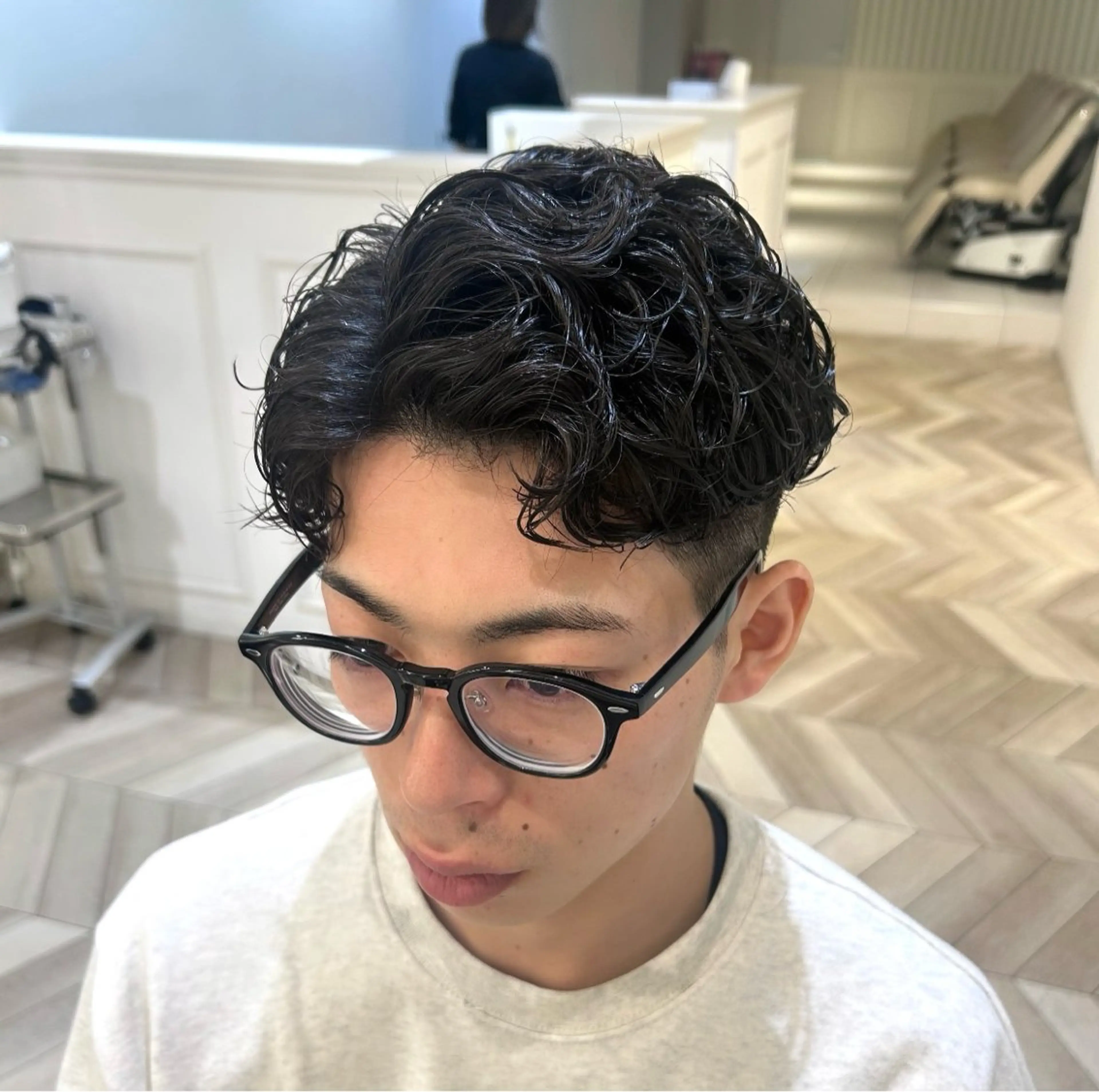 ショート パーマ ヘアアレンジ メンズ オールバック メンズパーマ NYNY 🌺Ruiのヘアスタイル