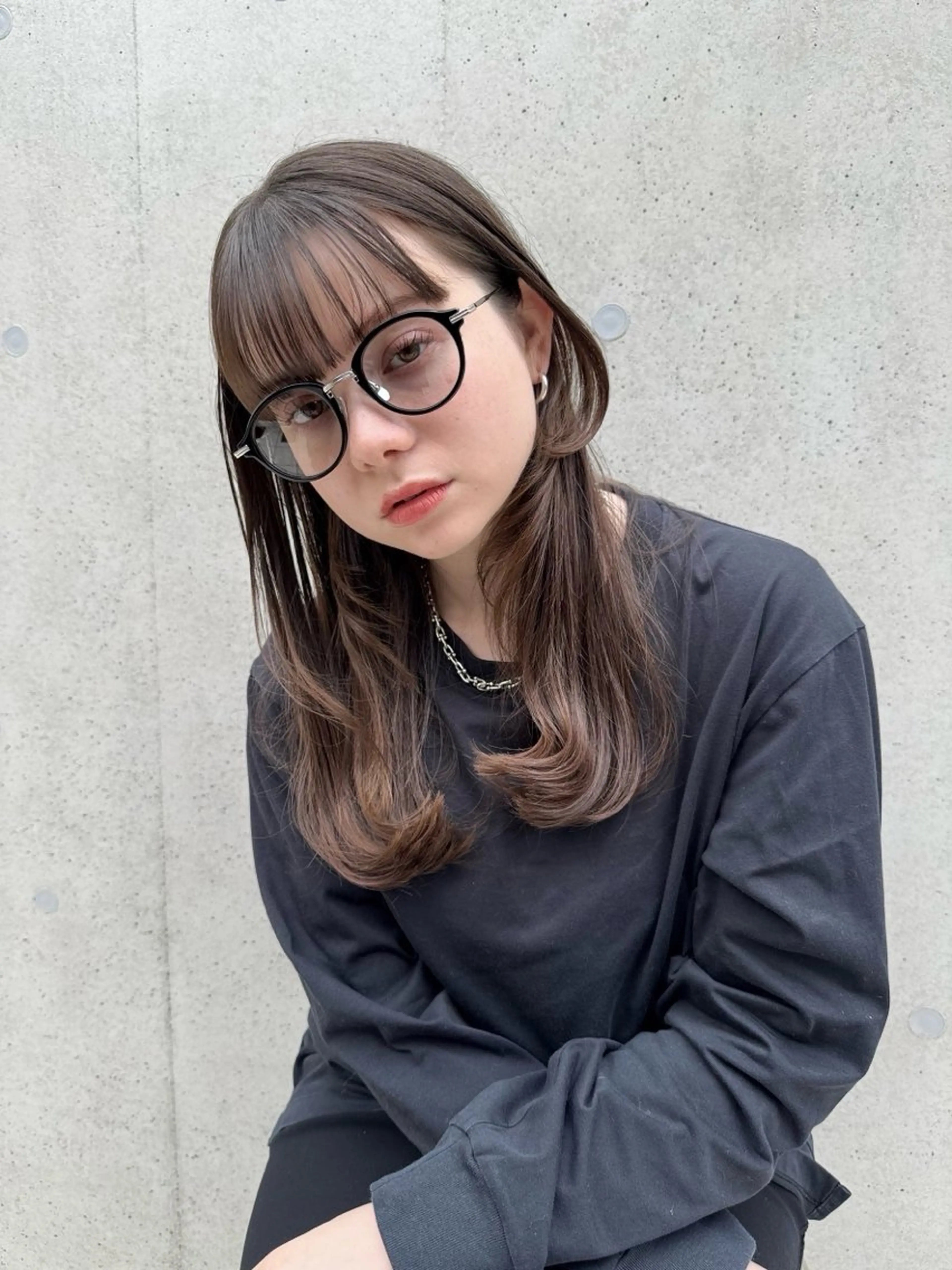 セミロング カット ヘアカラー トリートメント 嶋佐 昌大 シマサマオのヘアスタイル