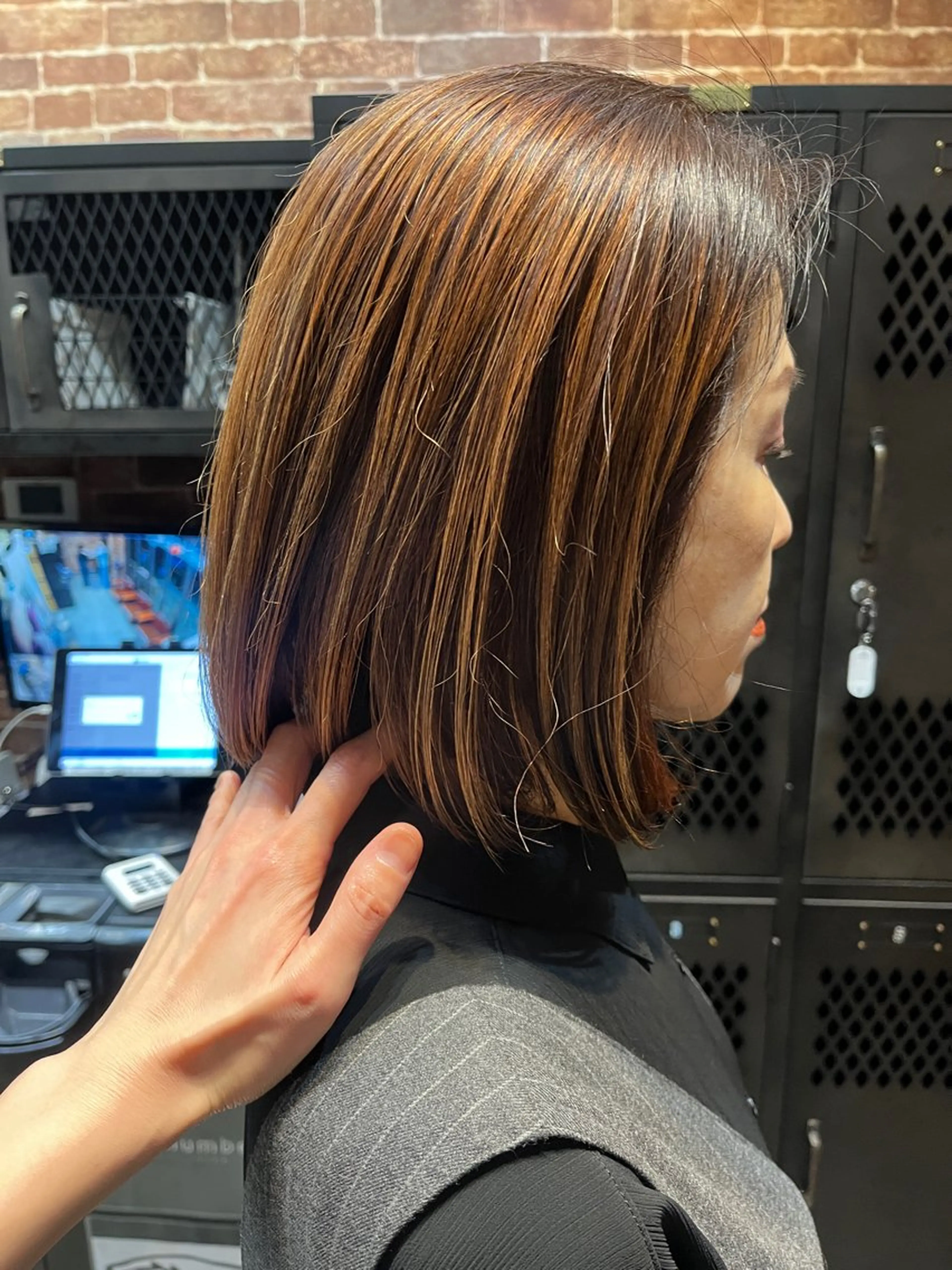 ミディアム カラー メンズ 久木原 ゆりのヘアスタイル