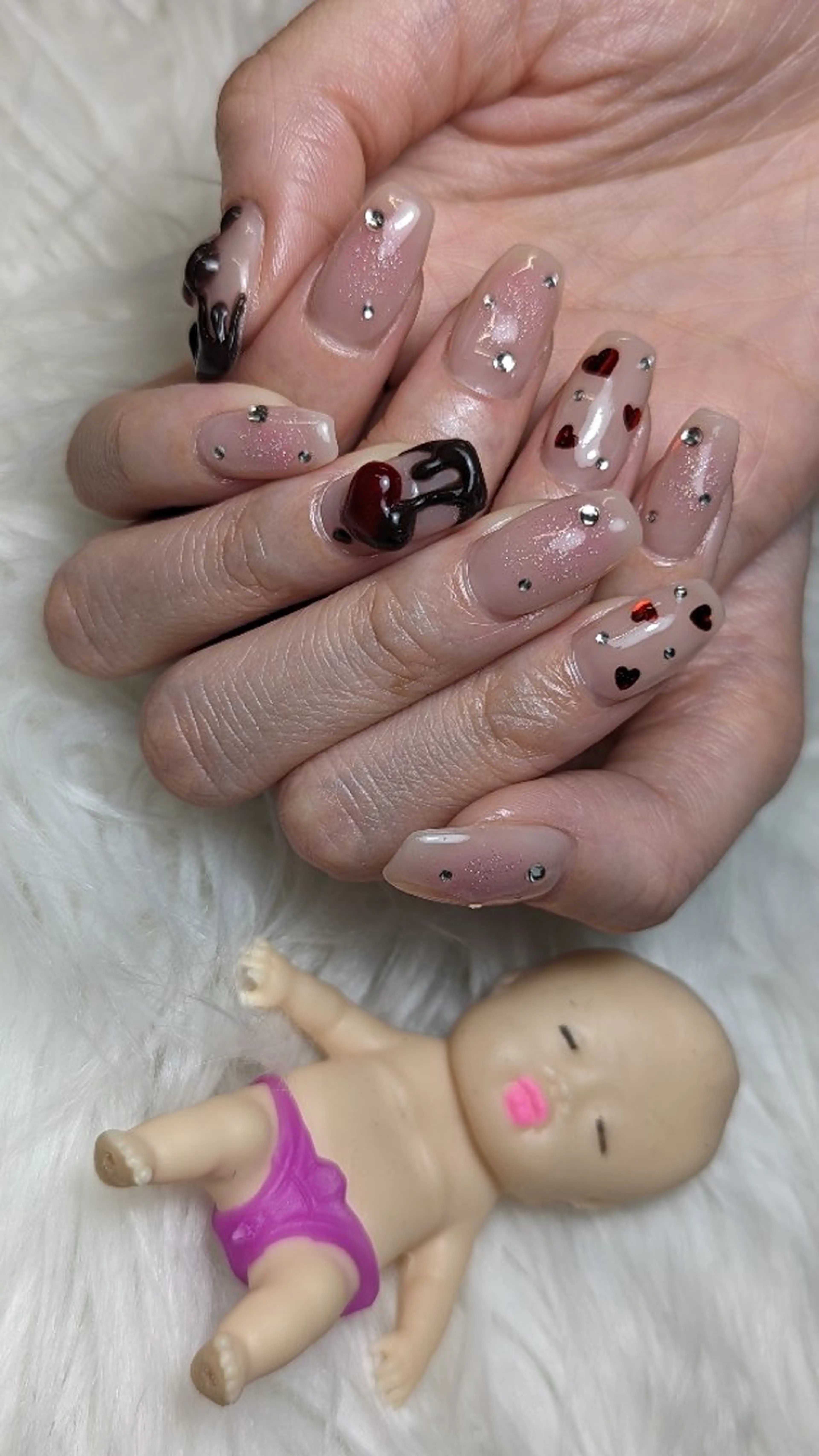 ネイル バレンタイン ワンホンネイル ハンドネイル Nail SIRANGANAのネイルデザイン