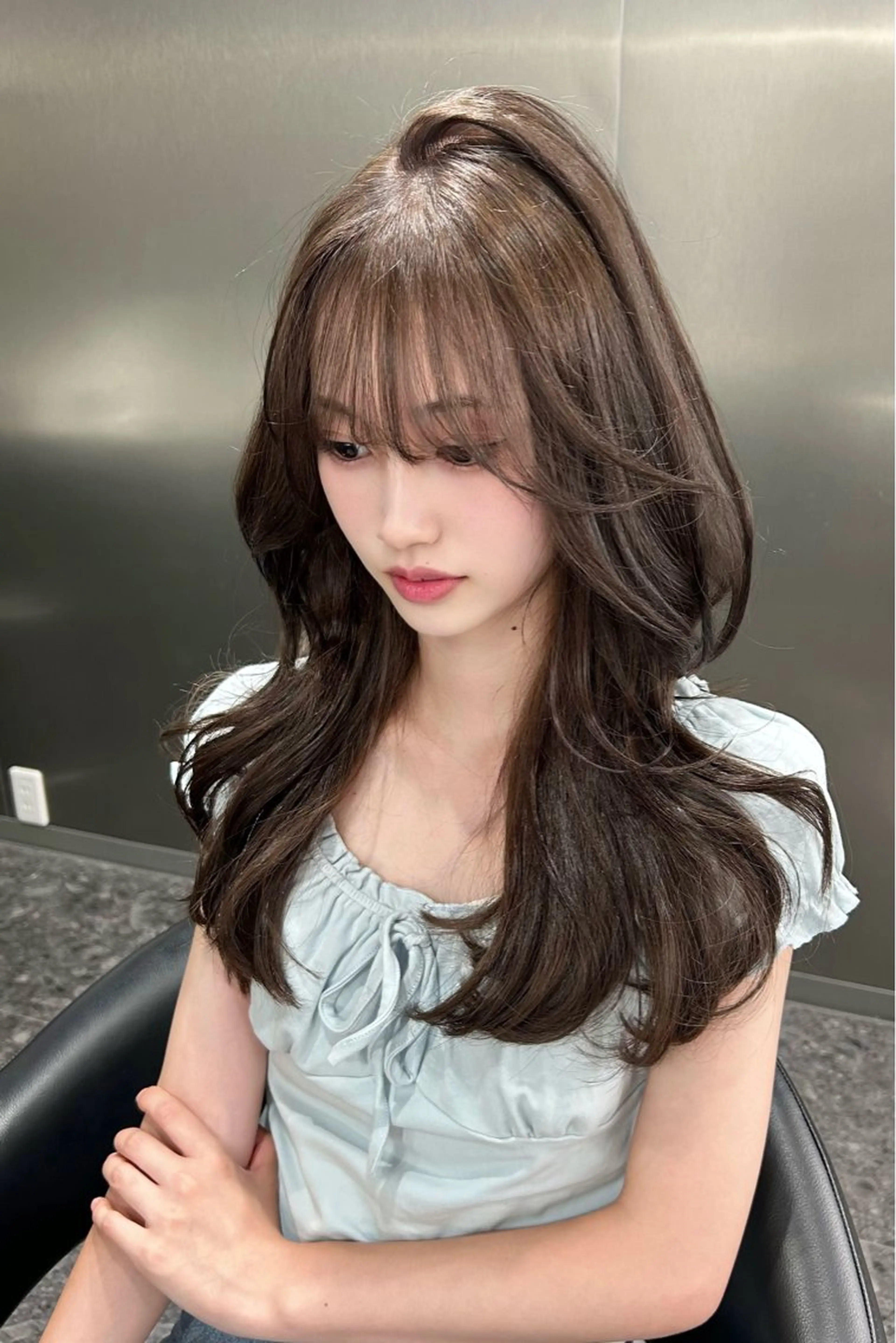 セミロング カラー カット ヘアカラー nanaka 🤍韓国ワンホンヘアのヘアスタイル