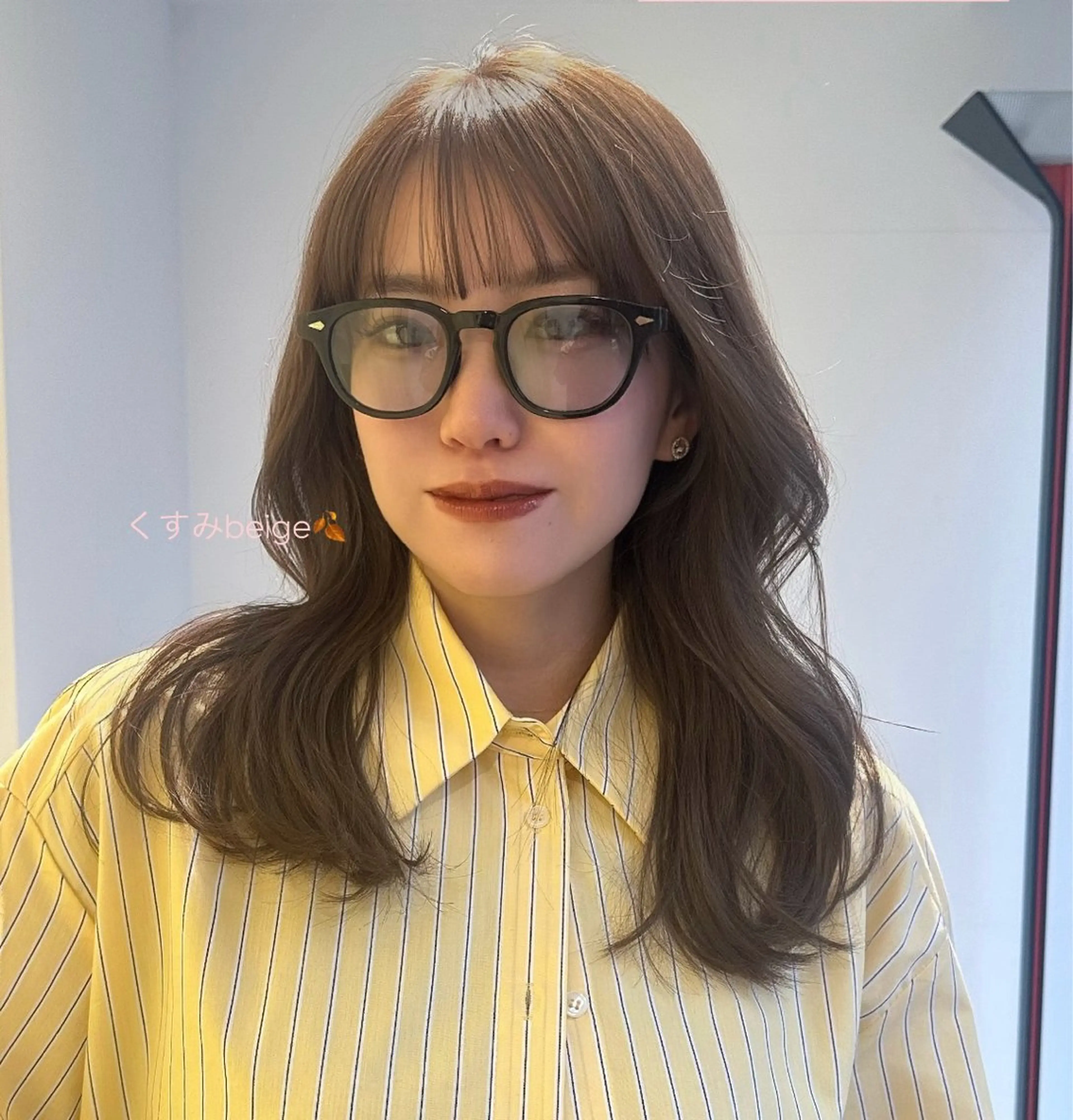 セミロング カラー ベージュカラー カット ヘアカラー トリートメント ハイトーン/透け感 カラー🎀真香のヘアスタイル