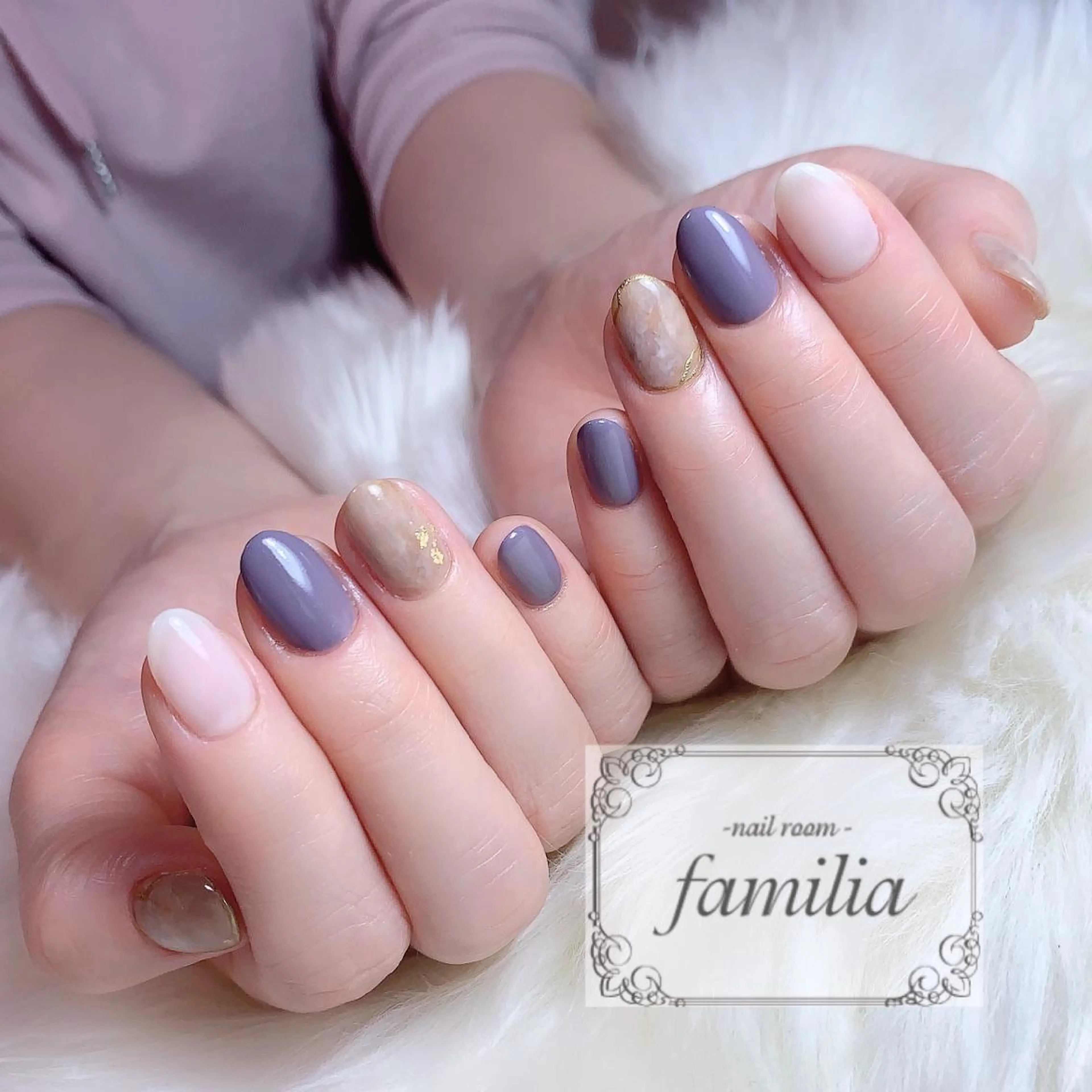 ネイル 大理石ネイル(マーブル) ストーンネイル ハンドネイル -nailroom- familiaのネイルデザイン
