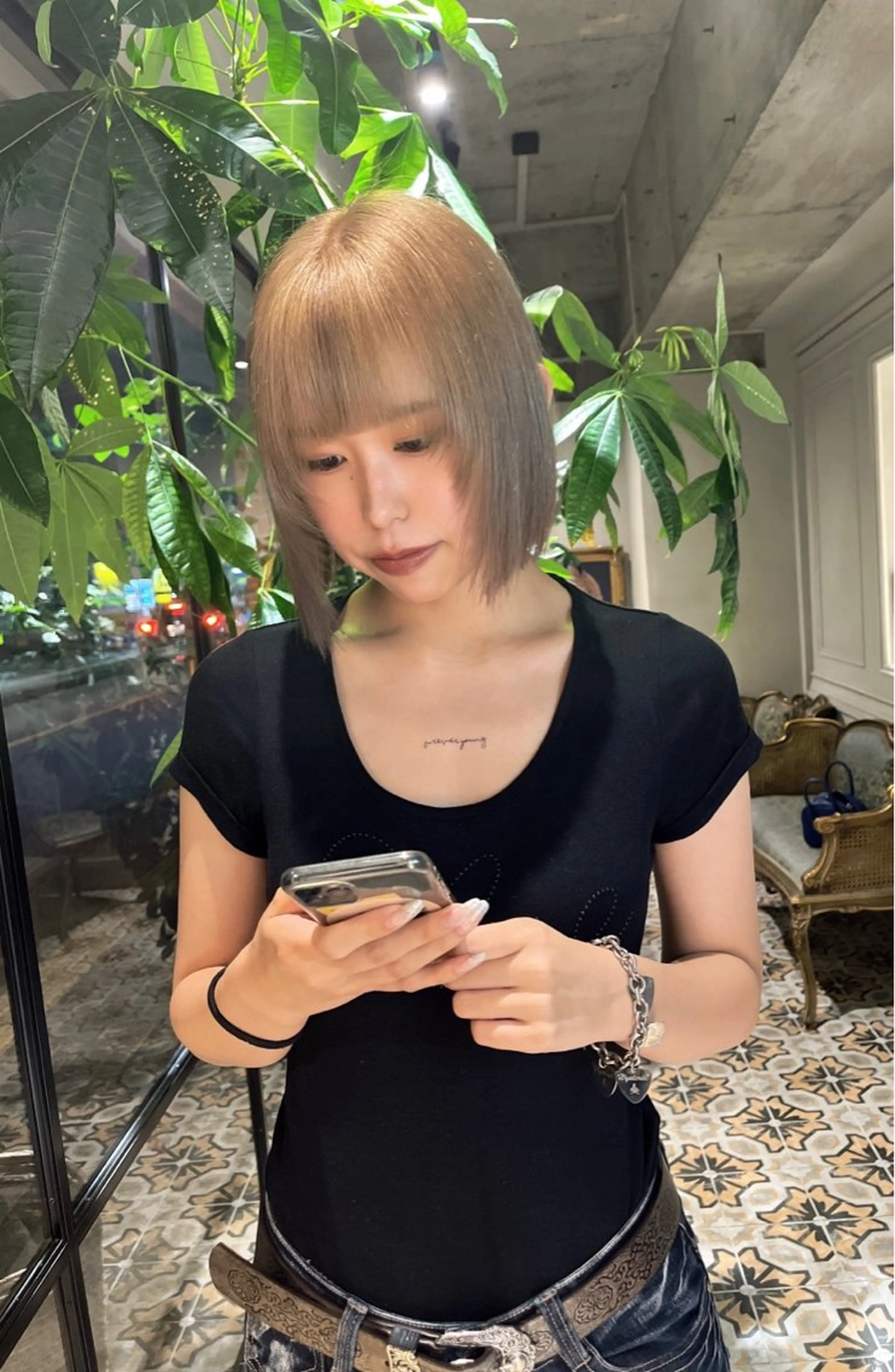 ミディアム カラー ヘアカラー TaNa. 笑南(えみな)のヘアスタイル