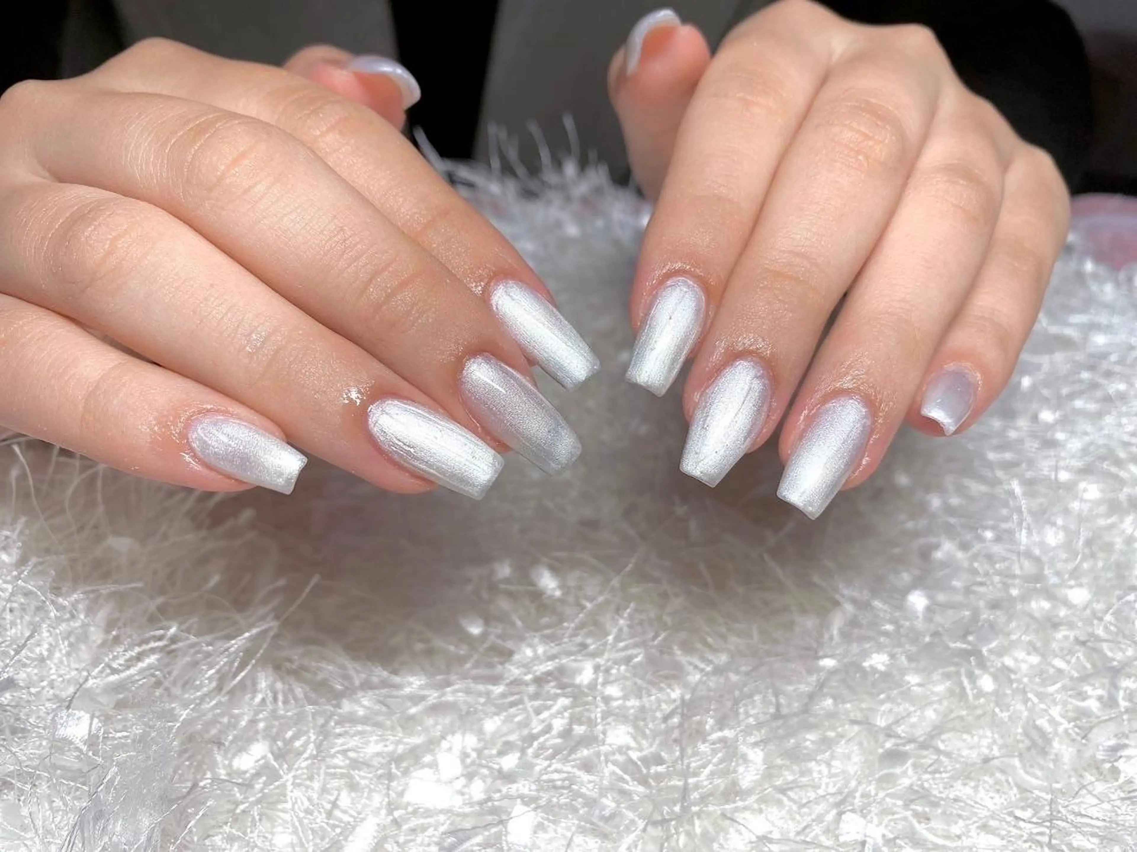 ネイル オーロラネイル 長さ出し フレンチネイル ジェルネイル グラデーション ハンドネイル Nail&eye Belire 新宿のネイルデザイン