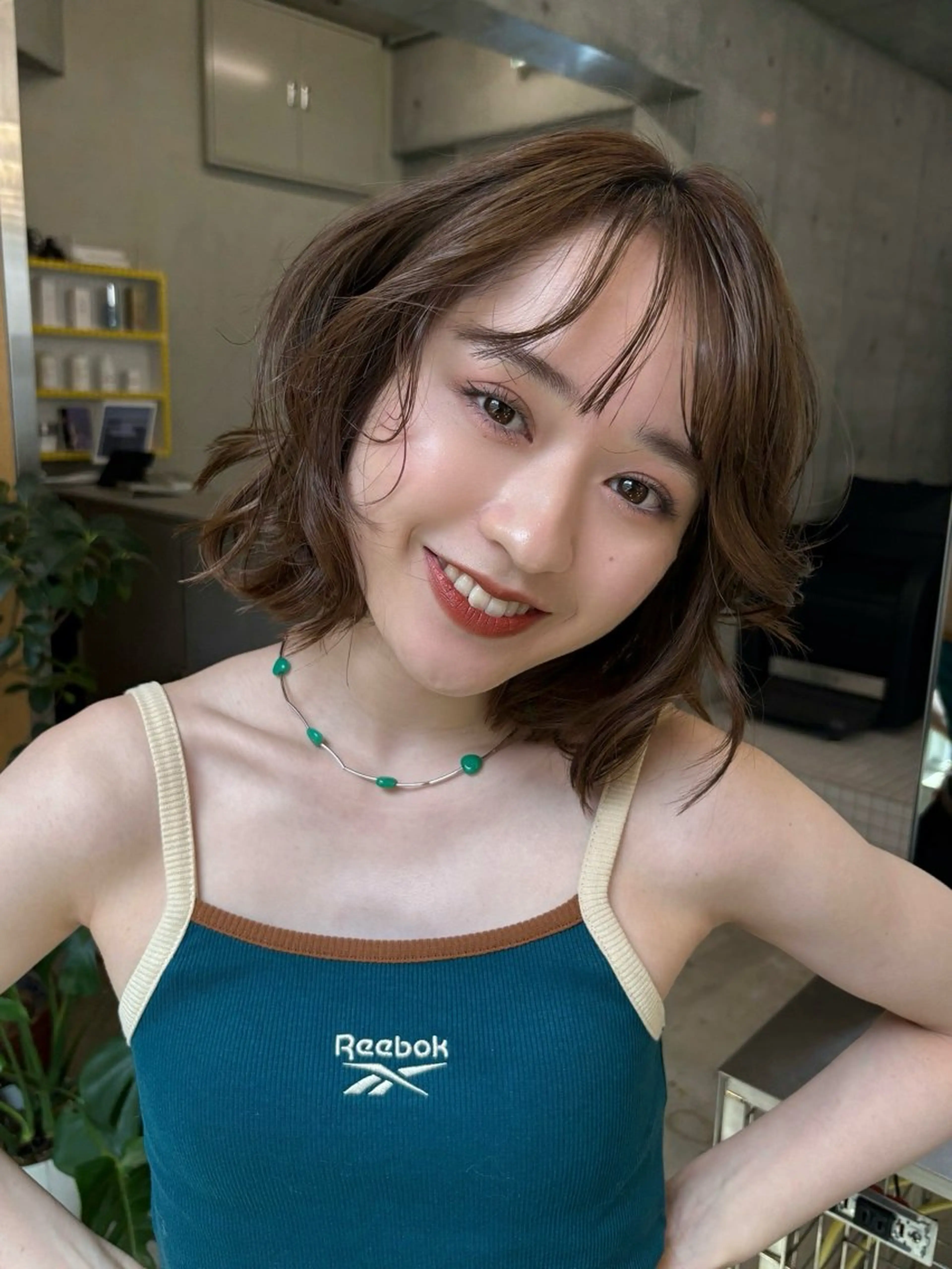 ミディアム カラー カット ヘアカラー トリートメント レイヤー/柔色 カラー/SAkiのヘアスタイル