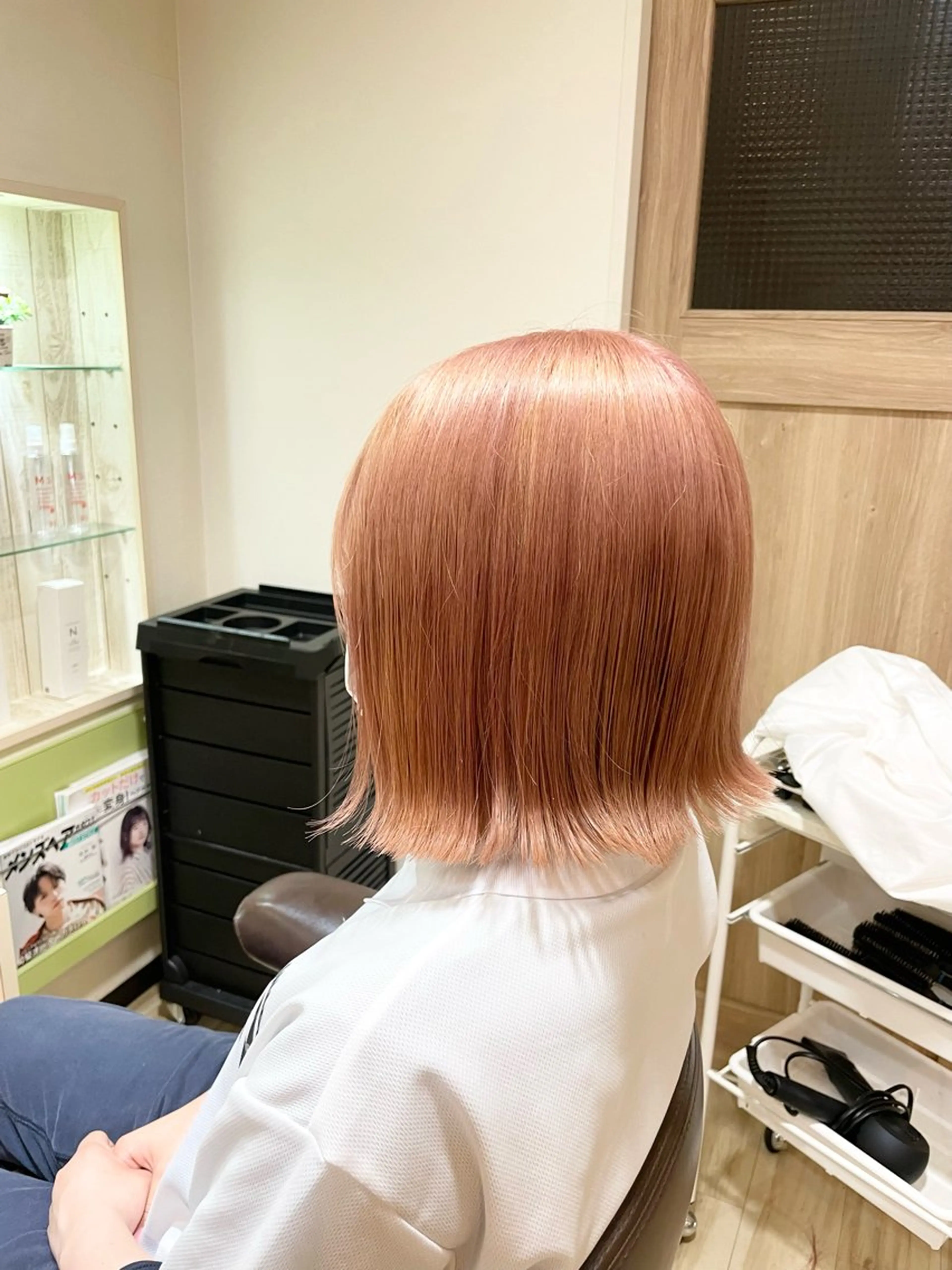 ミディアム カラー ベージュカラー ブリーチ オレンジ オレンジベージュ 🌈派手髪ハイトーン 🌈鈴木亮太🌈のヘアスタイル