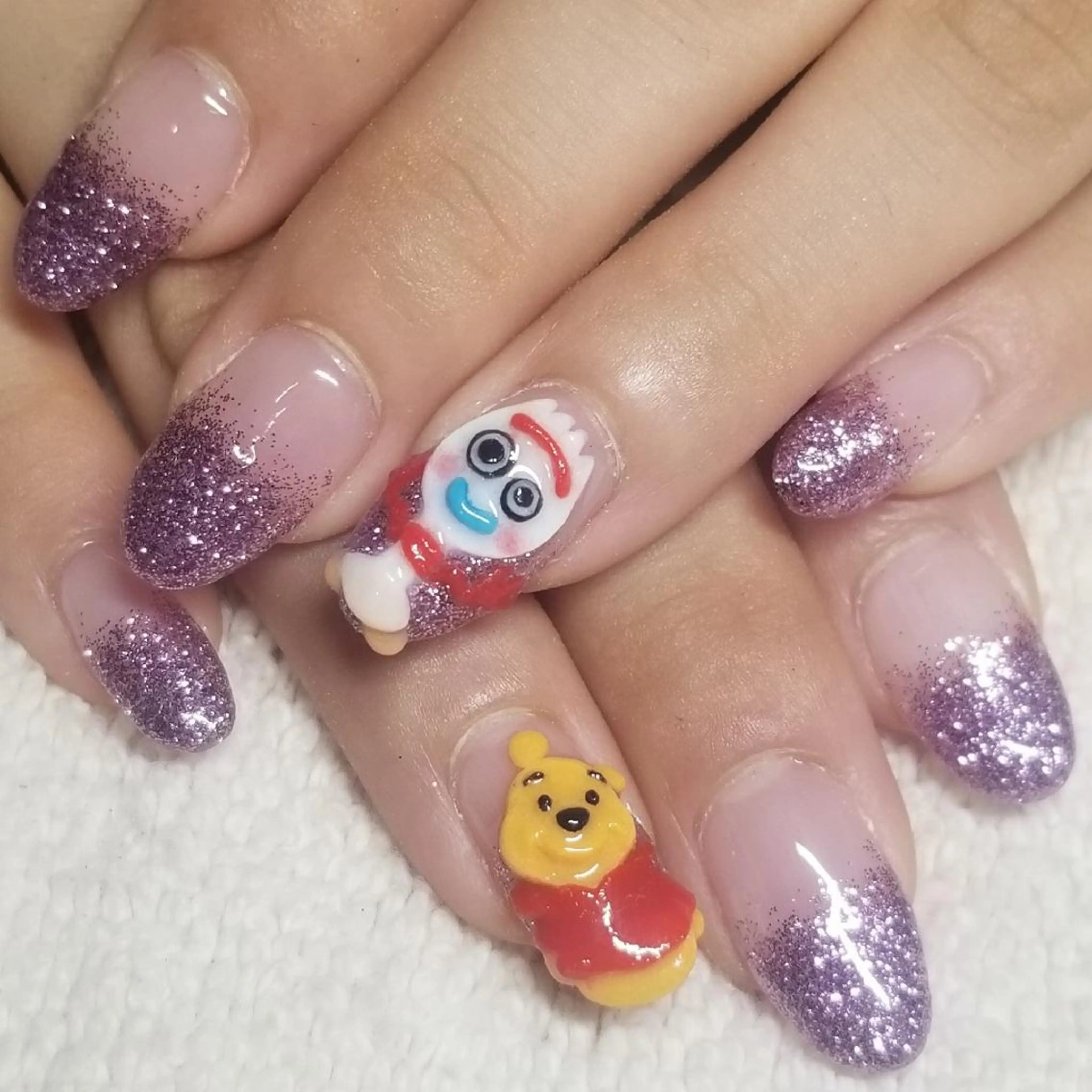 ネイル グラデーション ラメ(グリッター) パープル ハンドネイル よしだ ひろきのネイルデザイン